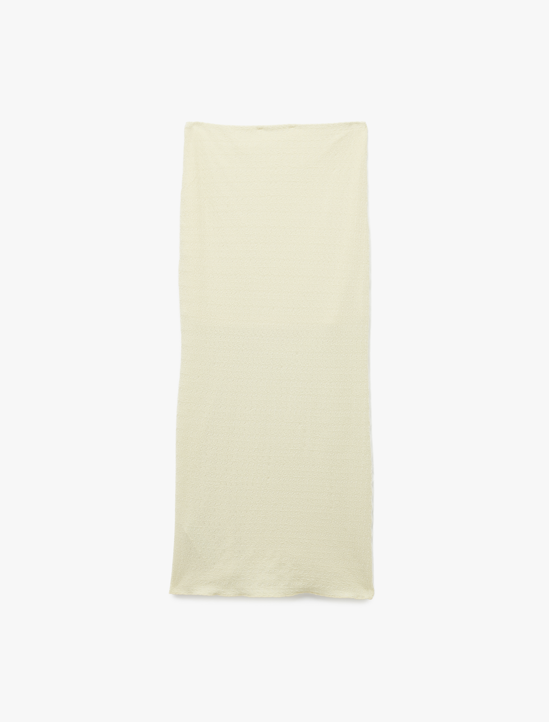   Slim Fit Bürümcük Kumaş Drape Detaylı Midi Boy Kalem Etek