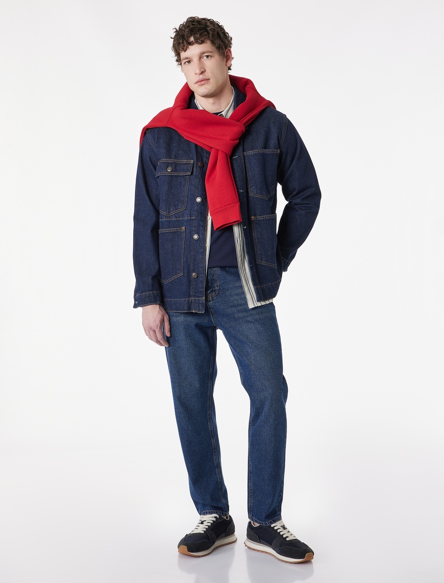 Koton Erkek Normal Bel Bol Kalıp Pamuklu Loose Straight Fit Jean Pantolon