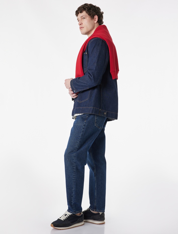  Normal Bel Bol Kalıp Pamuklu Loose Straight Fit Jean Pantolon