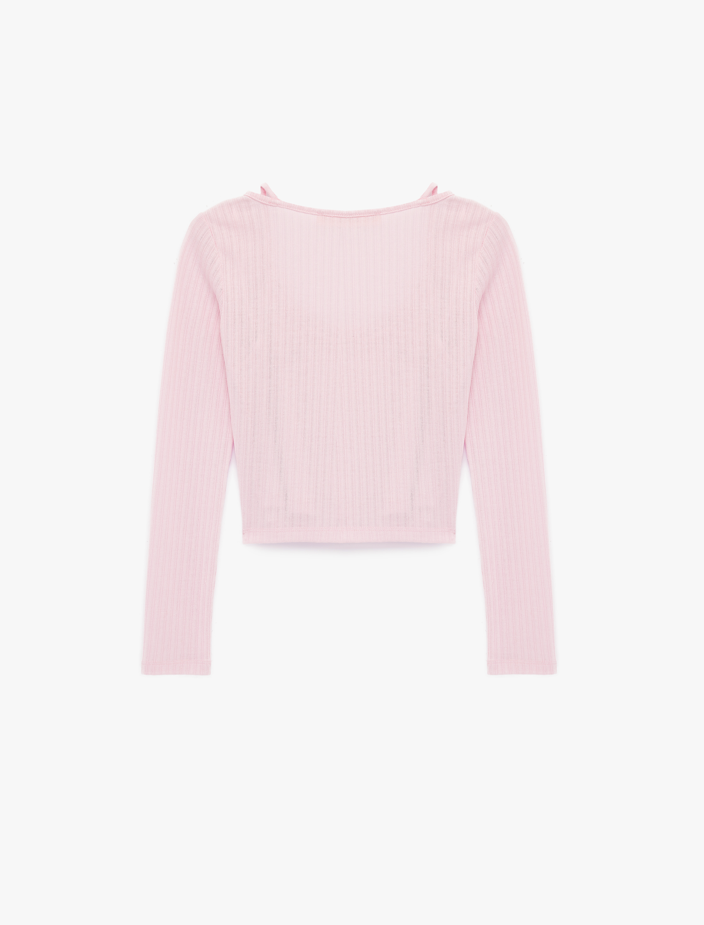   Slim Fit Uzun Kollu Düğmeli Atletli Bisiklet Yaka Kaşkorse Tişört