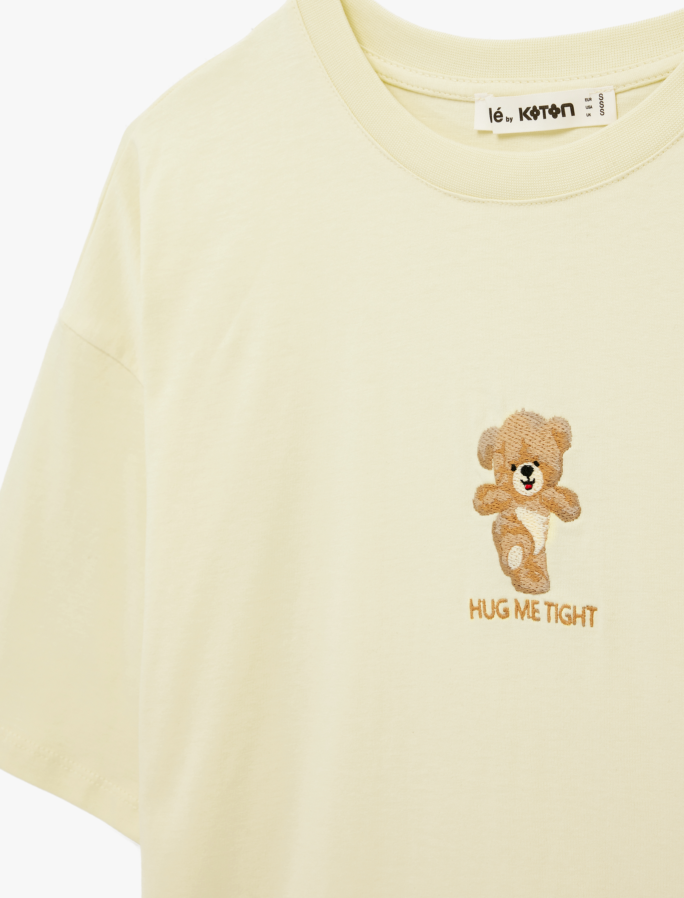   Rahat Kalıp Kısa Kollu Baskılı Bisiklet Yaka Pamuklu Ayıcıklı Tişört