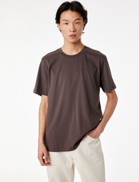 Regular Fit Kısa Kollu Bisiklet Yaka Pamuklu Basic Tişört