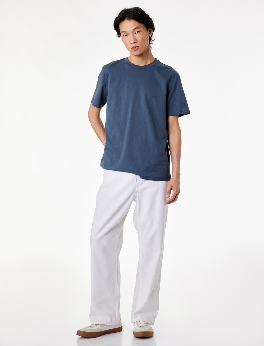 Koton Erkek Regular Fit Kısa Kollu Bisiklet Yaka Pamuklu Basic T-Shirt