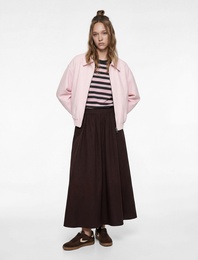 Klasik Yaka Cep Detaylı  Pamuklu Fermuarlı Ceket