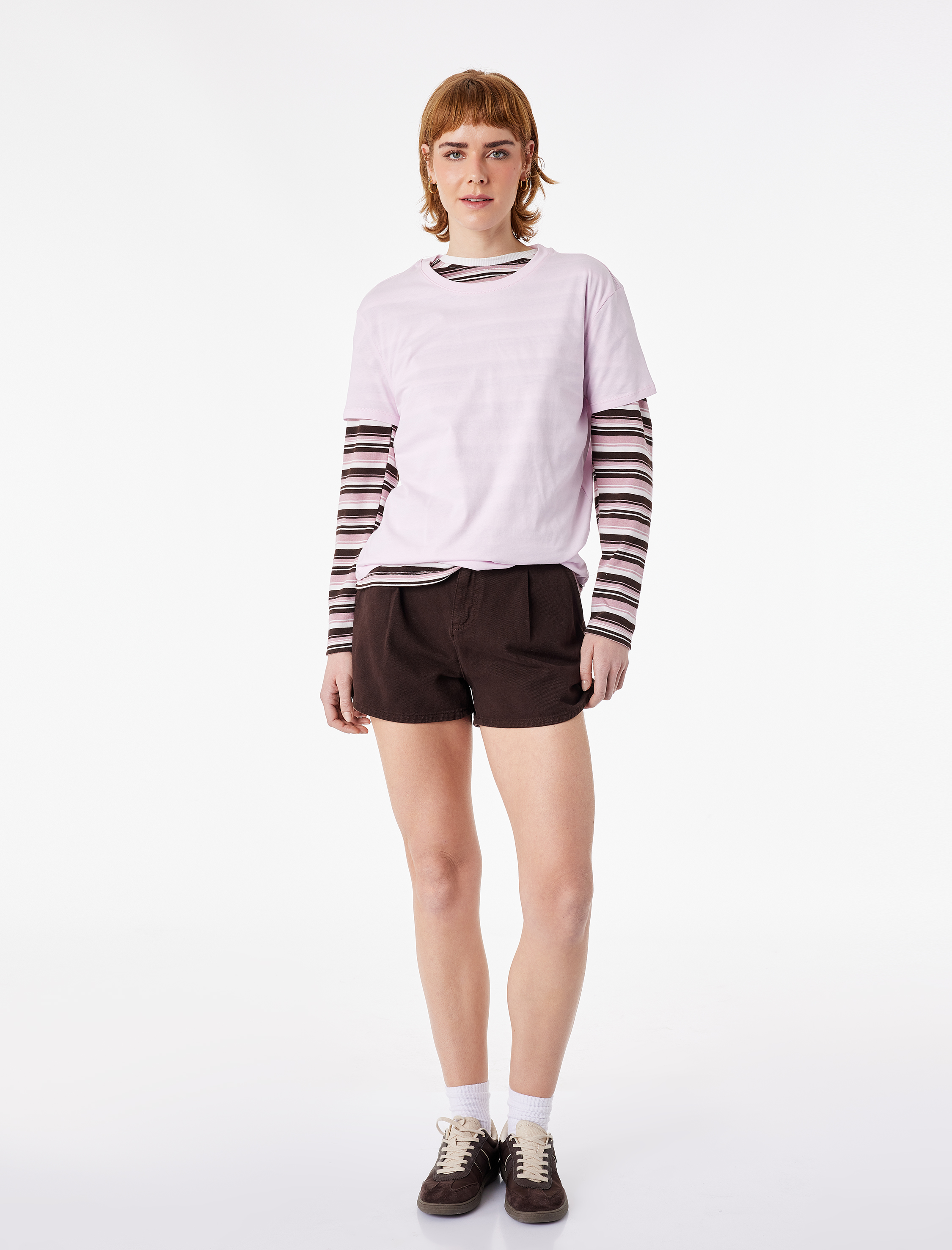   Kısa Kollu Bisiklet Yaka Pamuklu Basic Tişört