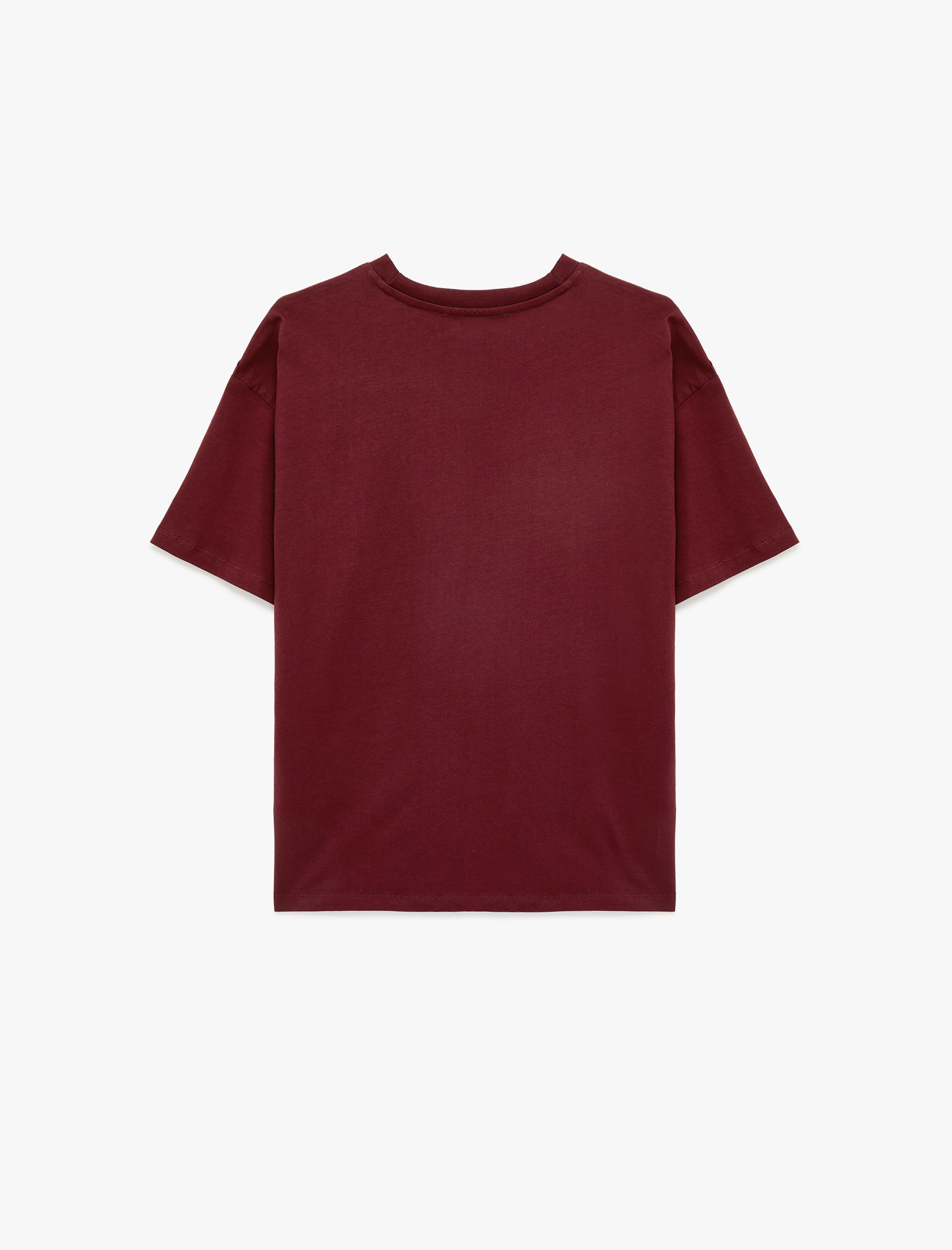   Rahat Kalıp Kısa Kollu Bisiklet Yaka Baskılı Pamuklu Ayıcıklı Tişört