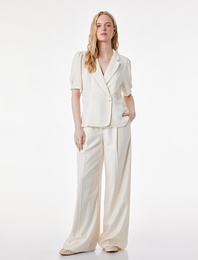 Regular Fit Düğmeli Kısa Kollu Kruvaze Yaka Gömlek