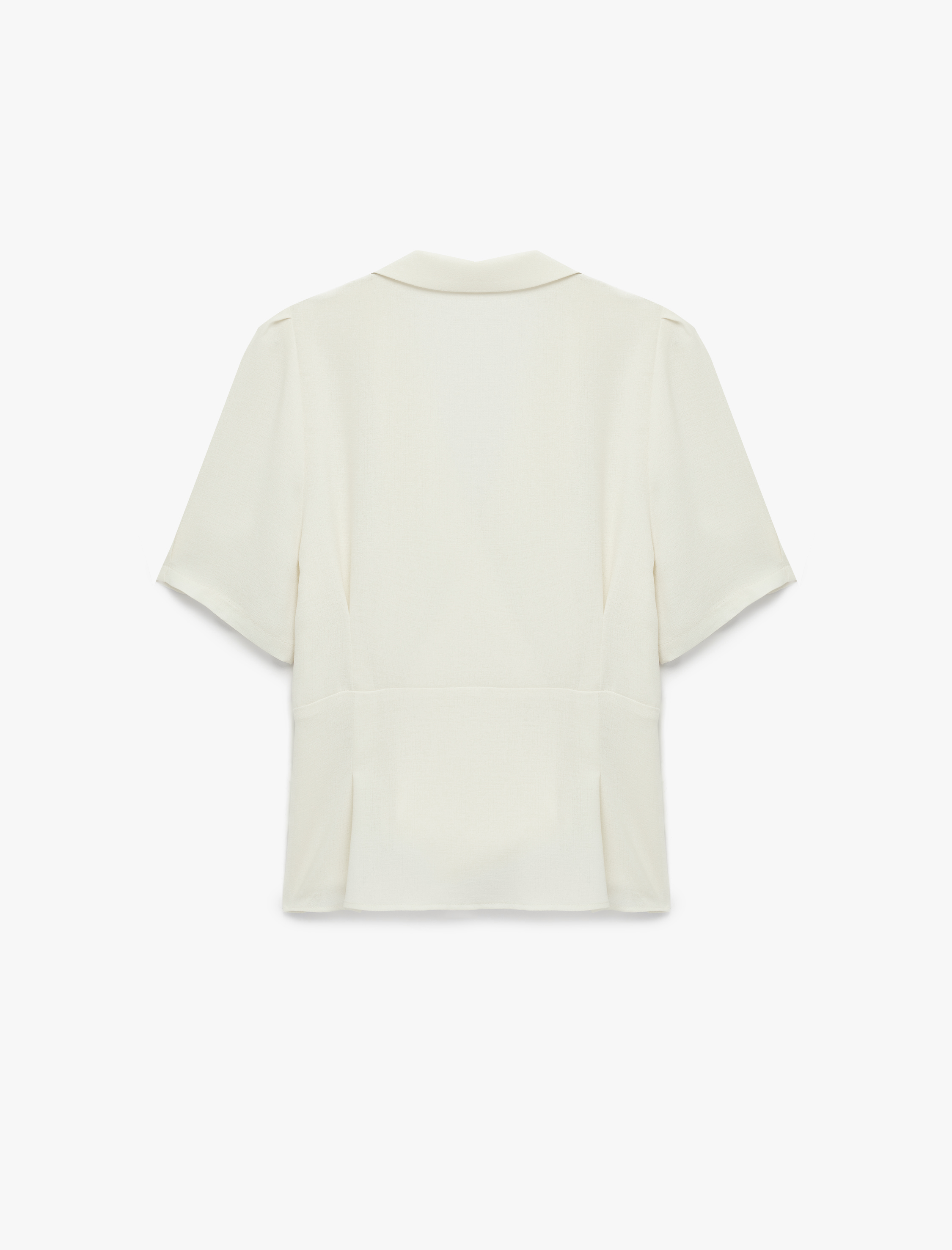   Regular Fit Düğmeli Kısa Kollu Kruvaze Yaka Gömlek