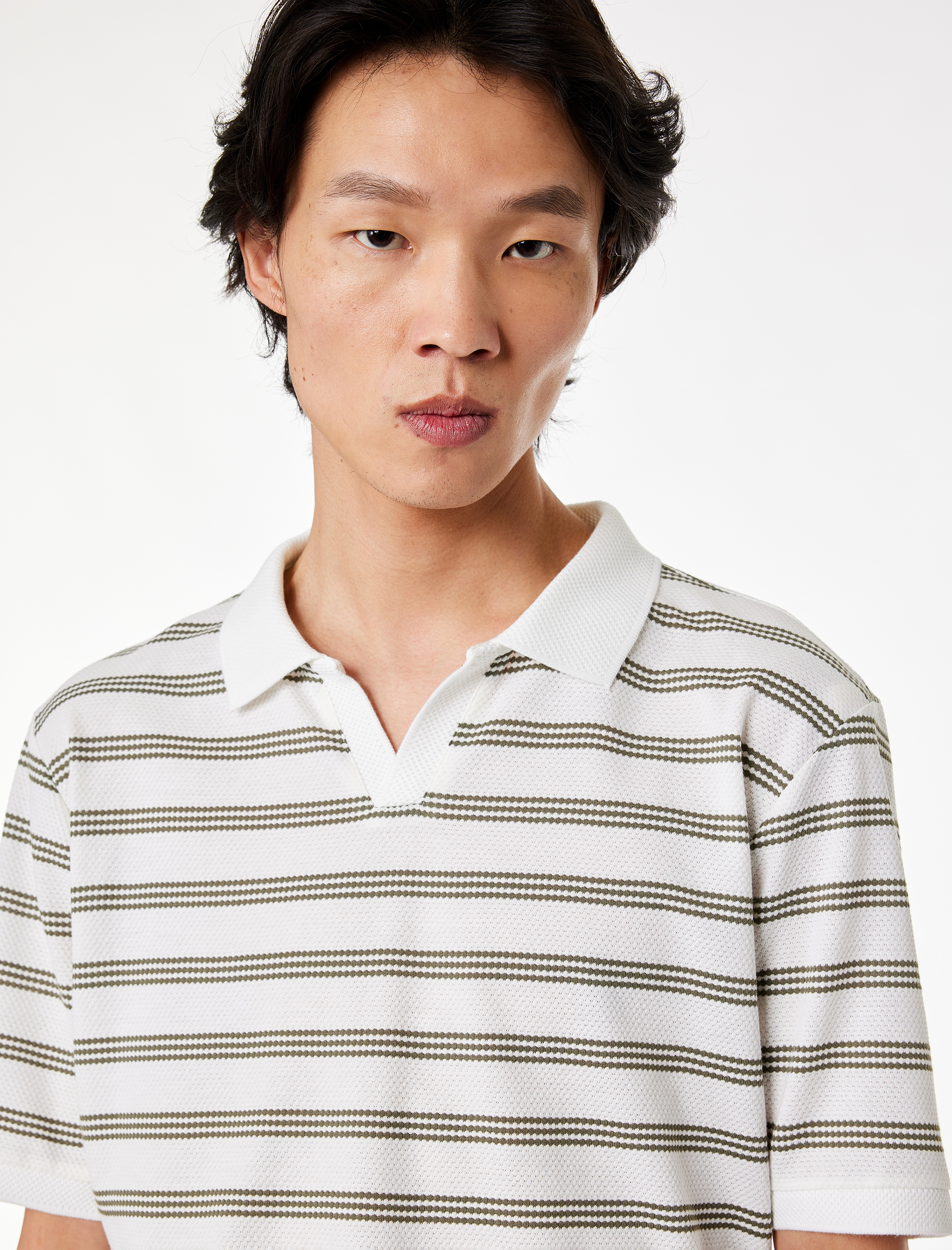   Regular Fit Kısa Kollu Çizgili Polo Yaka Tişört