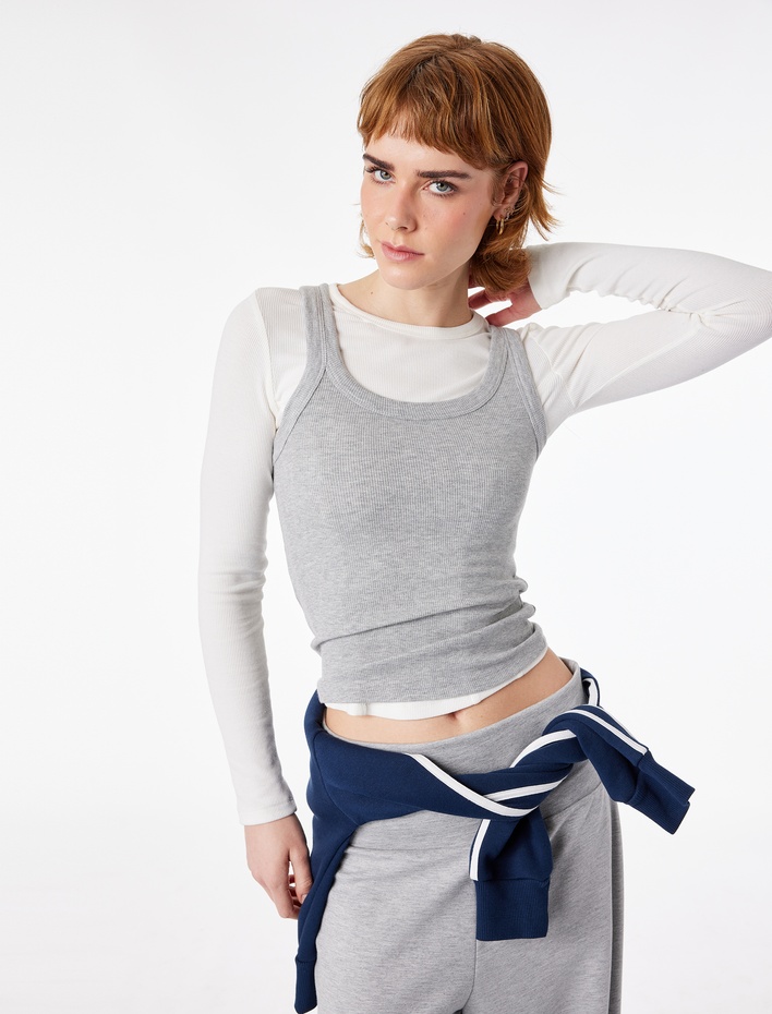  Kaşkorse U Yaka Kolsuz Slim Fit Atlet