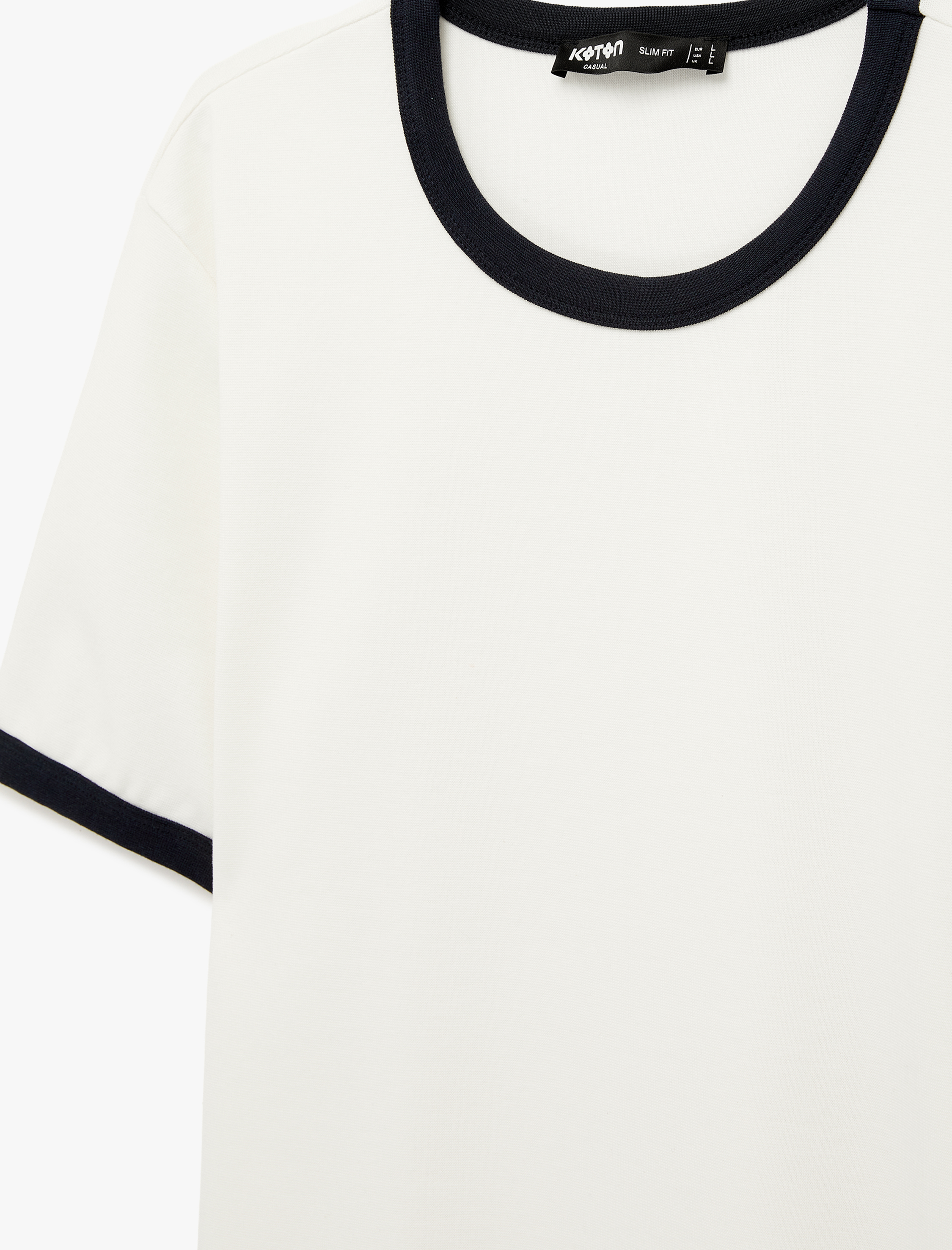   Kısa Kollu Biyeli Pamuklu Bisiklet Yaka Slim Fit Tişört