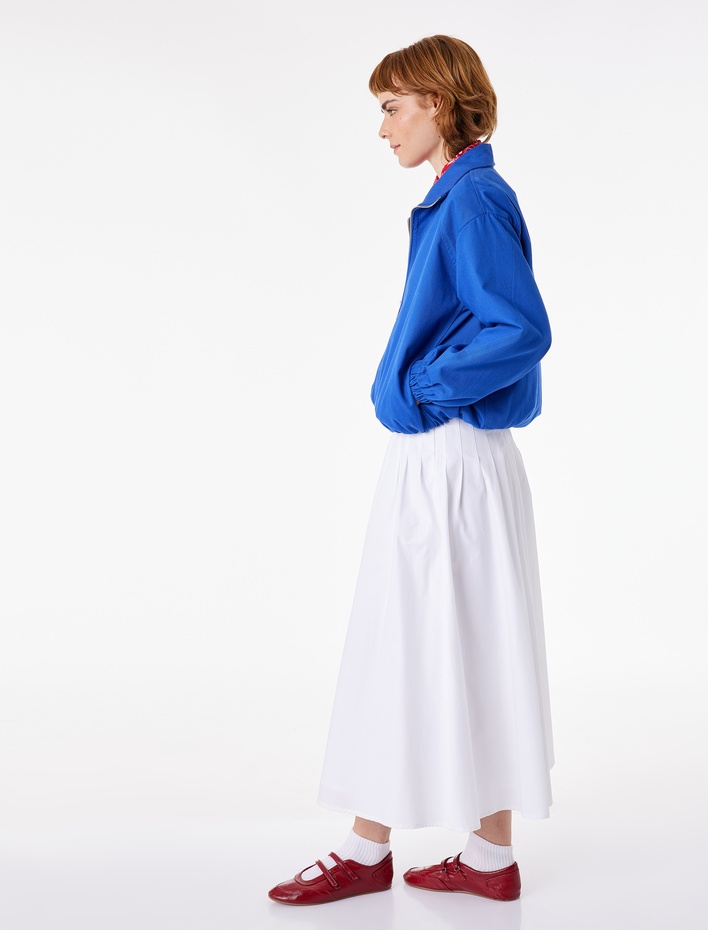  Pamuklu Normal Bel A Kesim Volanlı Uzun Etek