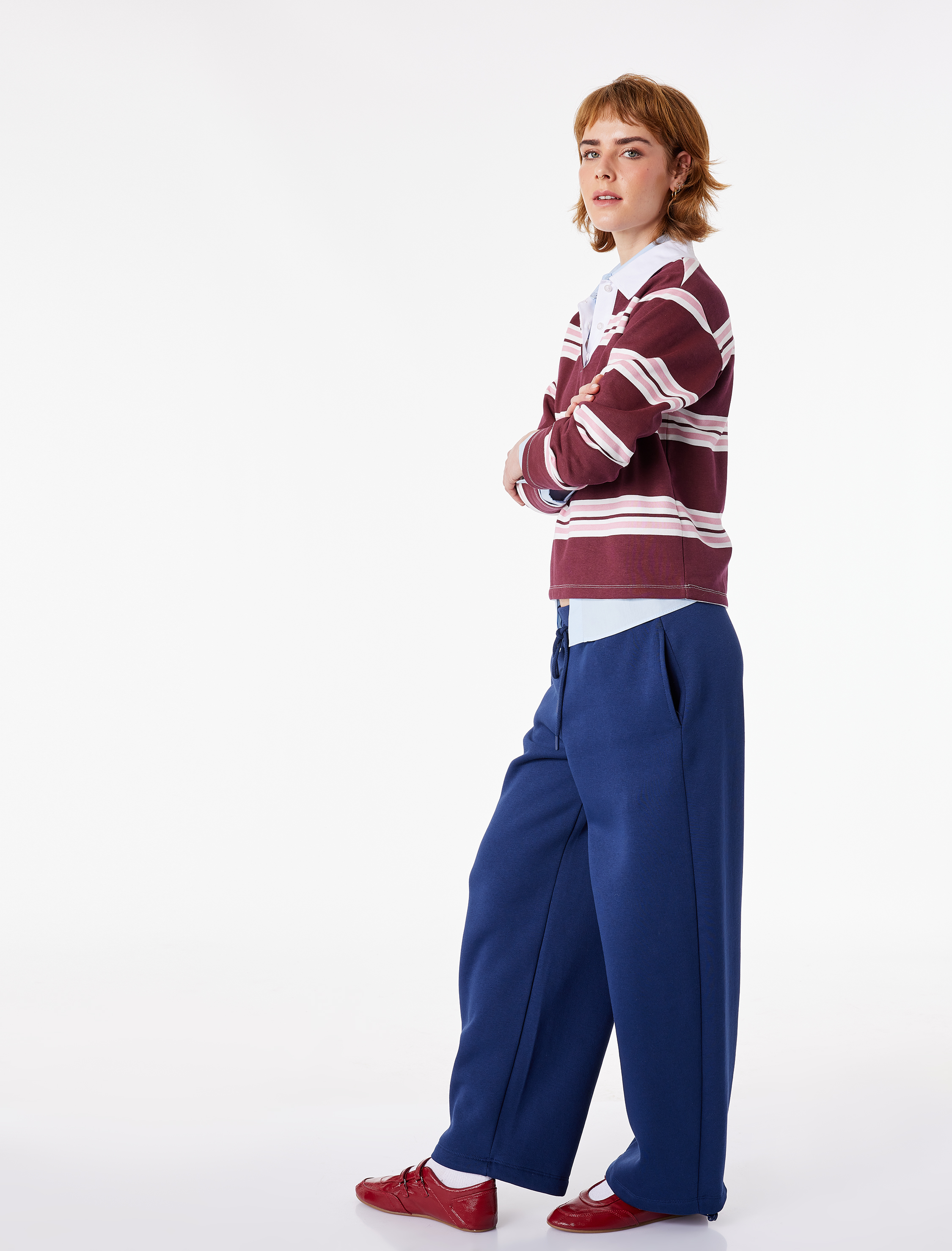   Üç İplik Şardonlu Cepli Beli Bağcıklı Jogger Eşofman Altı