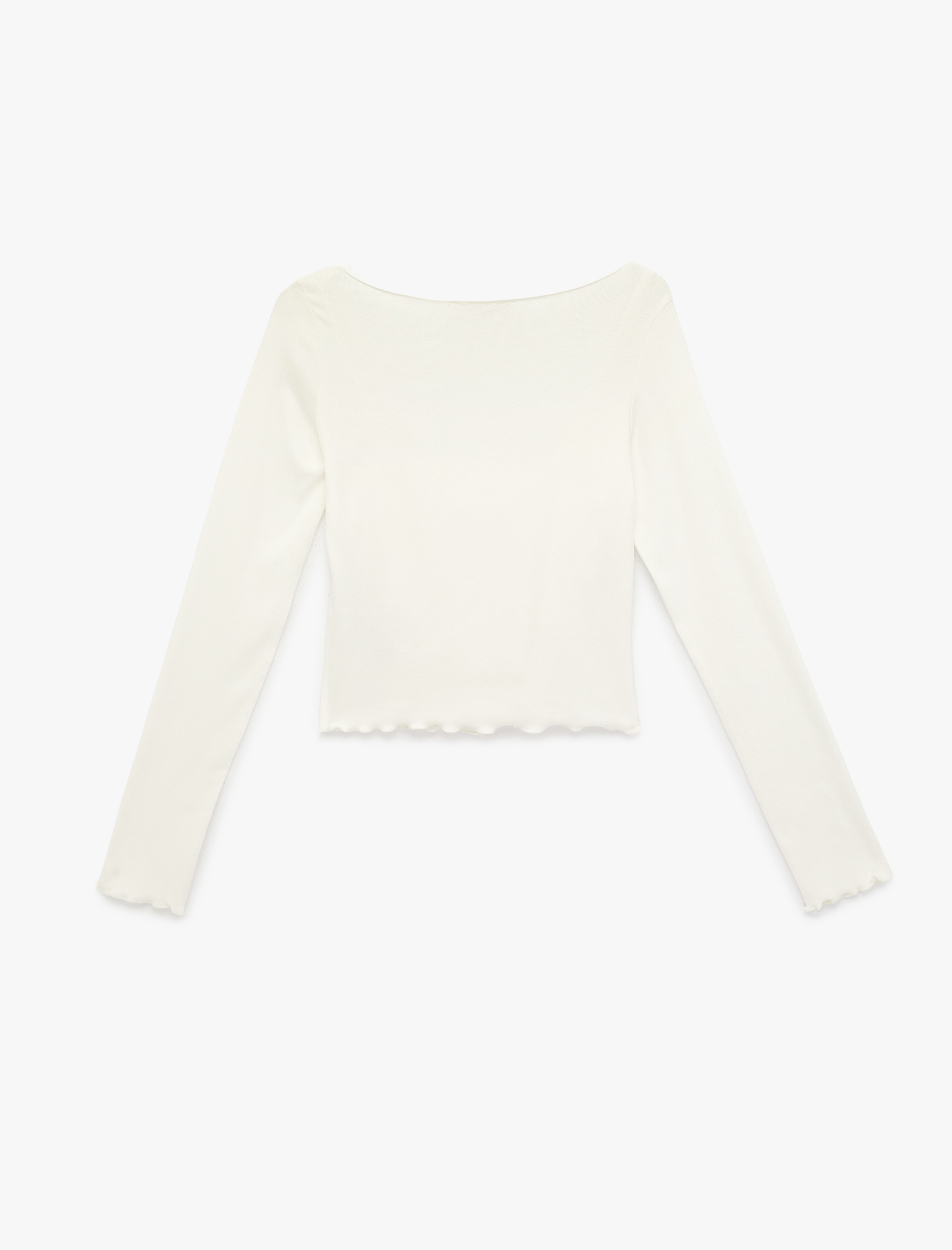   Düğmeli Uzun Kollu U Yaka Katmanlı Modal Karışımlı Slim Fit Hırka