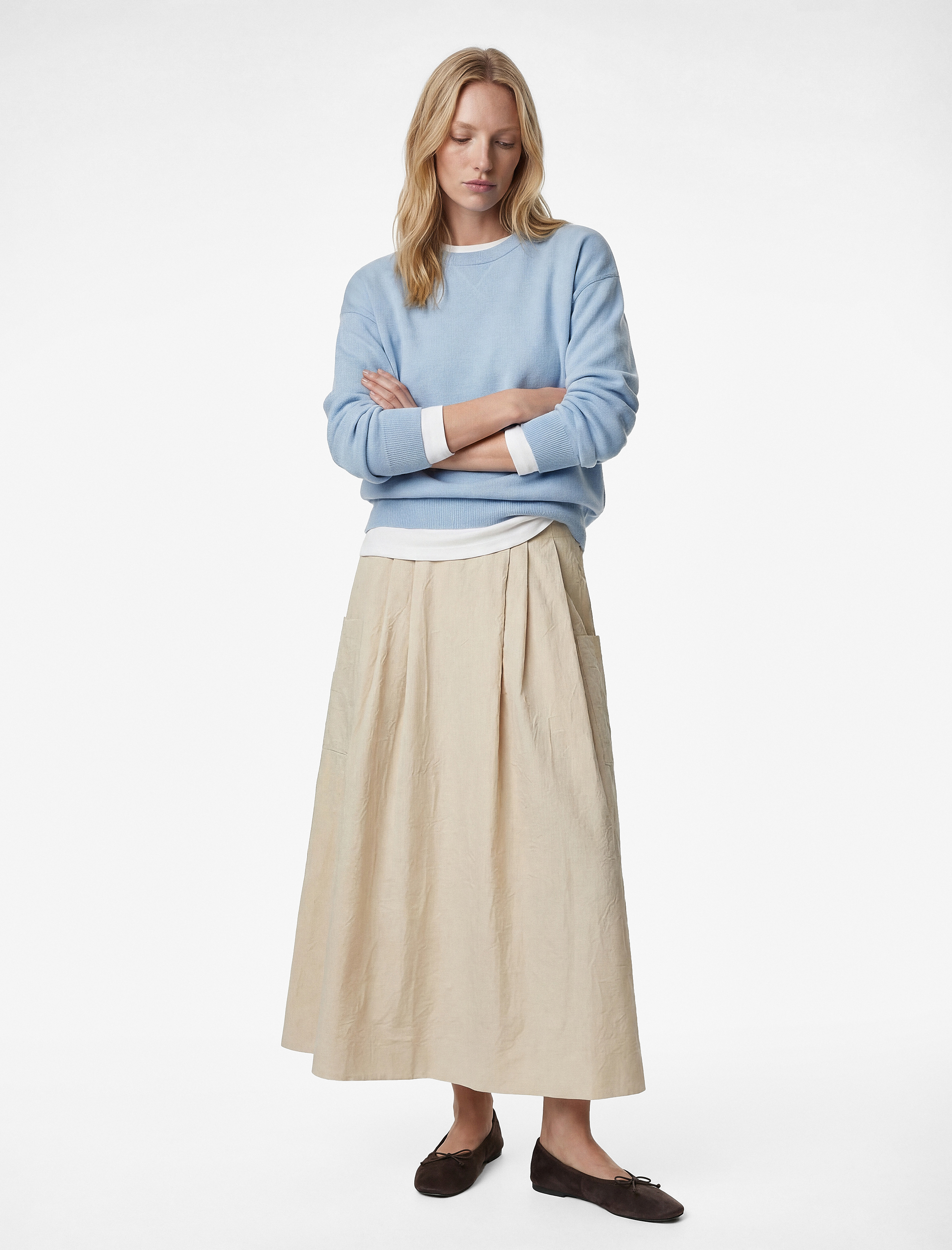   Pamuklu Uzun Kollu Bisiklet Yaka Triko Oversize Kazak