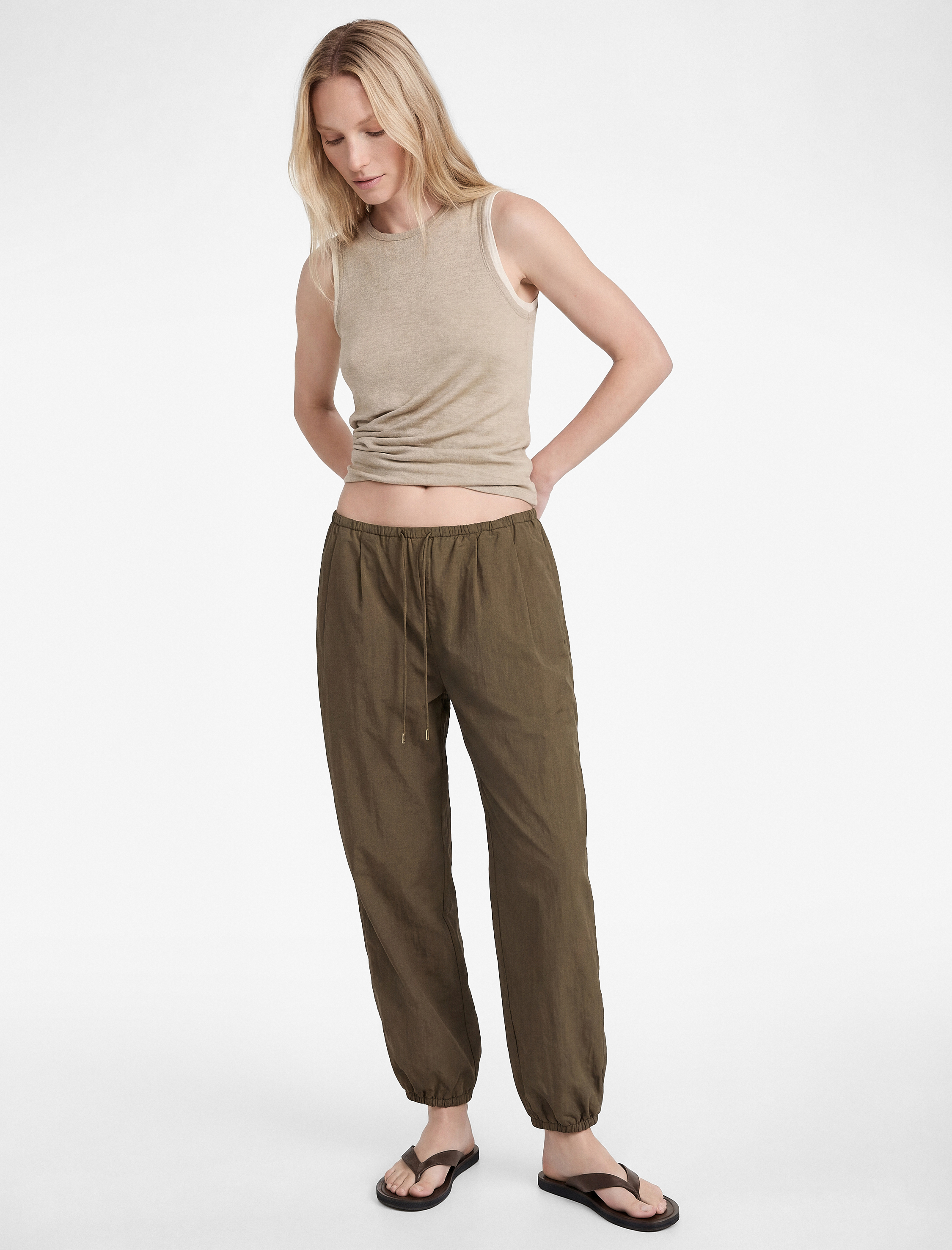   Lastikli Paça Paraşüt Kumaş Balon Pantolon