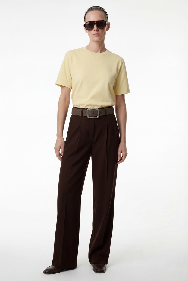  Pamuklu Kısa Kollu Bisiklet Yaka Oversize Basic Tişört