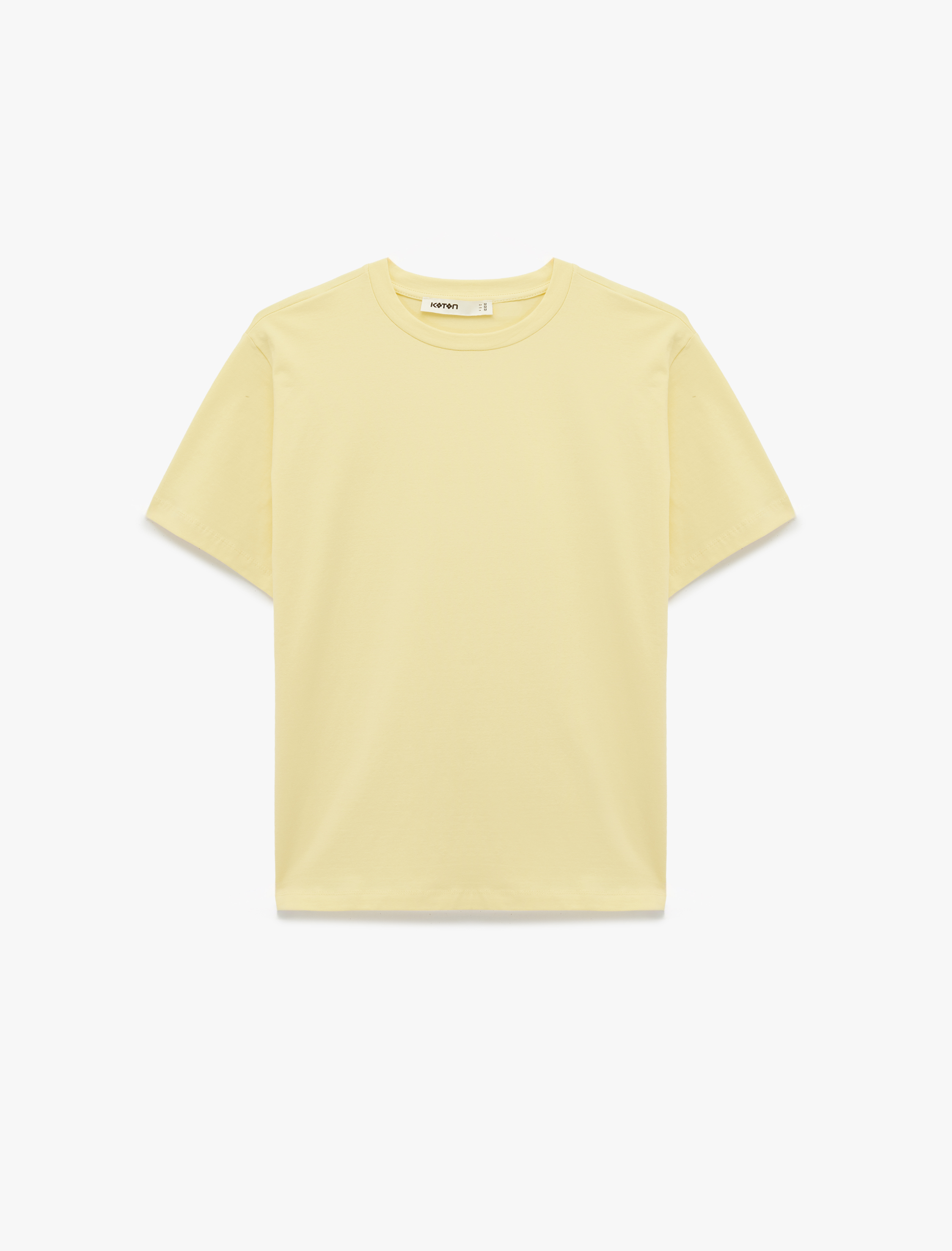   Pamuklu Kısa Kollu Bisiklet Yaka Oversize Basic Tişört