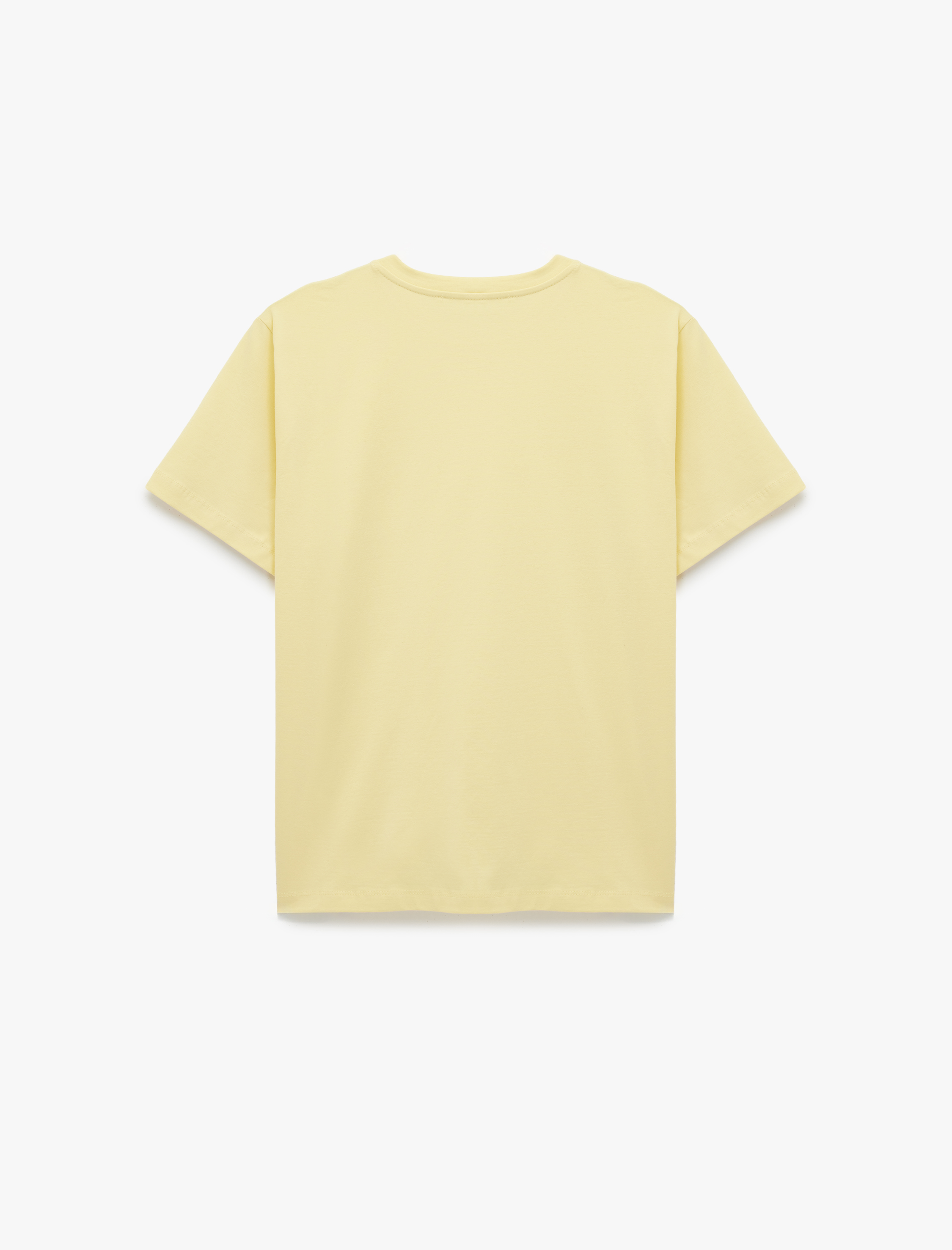   Pamuklu Kısa Kollu Bisiklet Yaka Oversize Basic Tişört