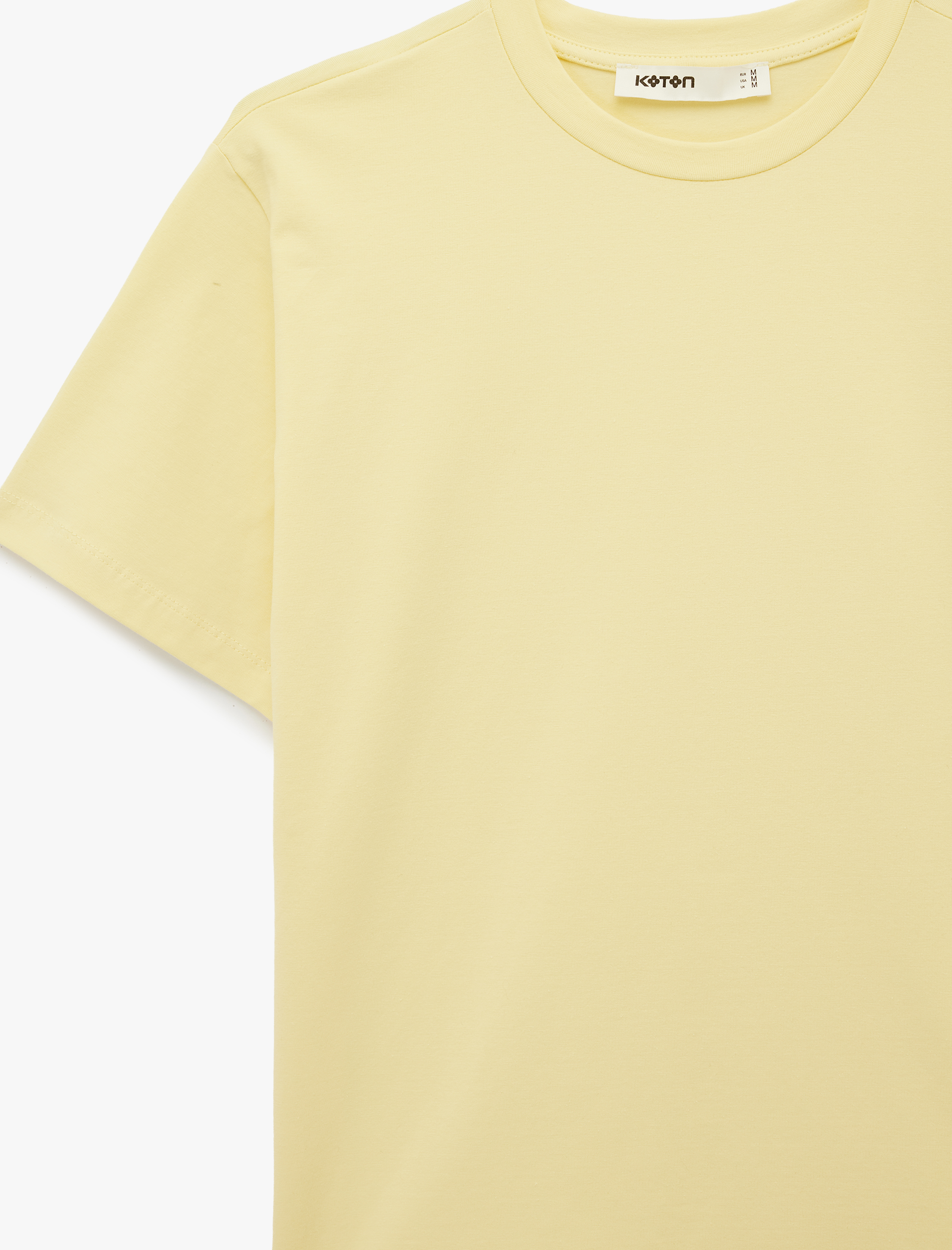   Pamuklu Kısa Kollu Bisiklet Yaka Oversize Basic Tişört