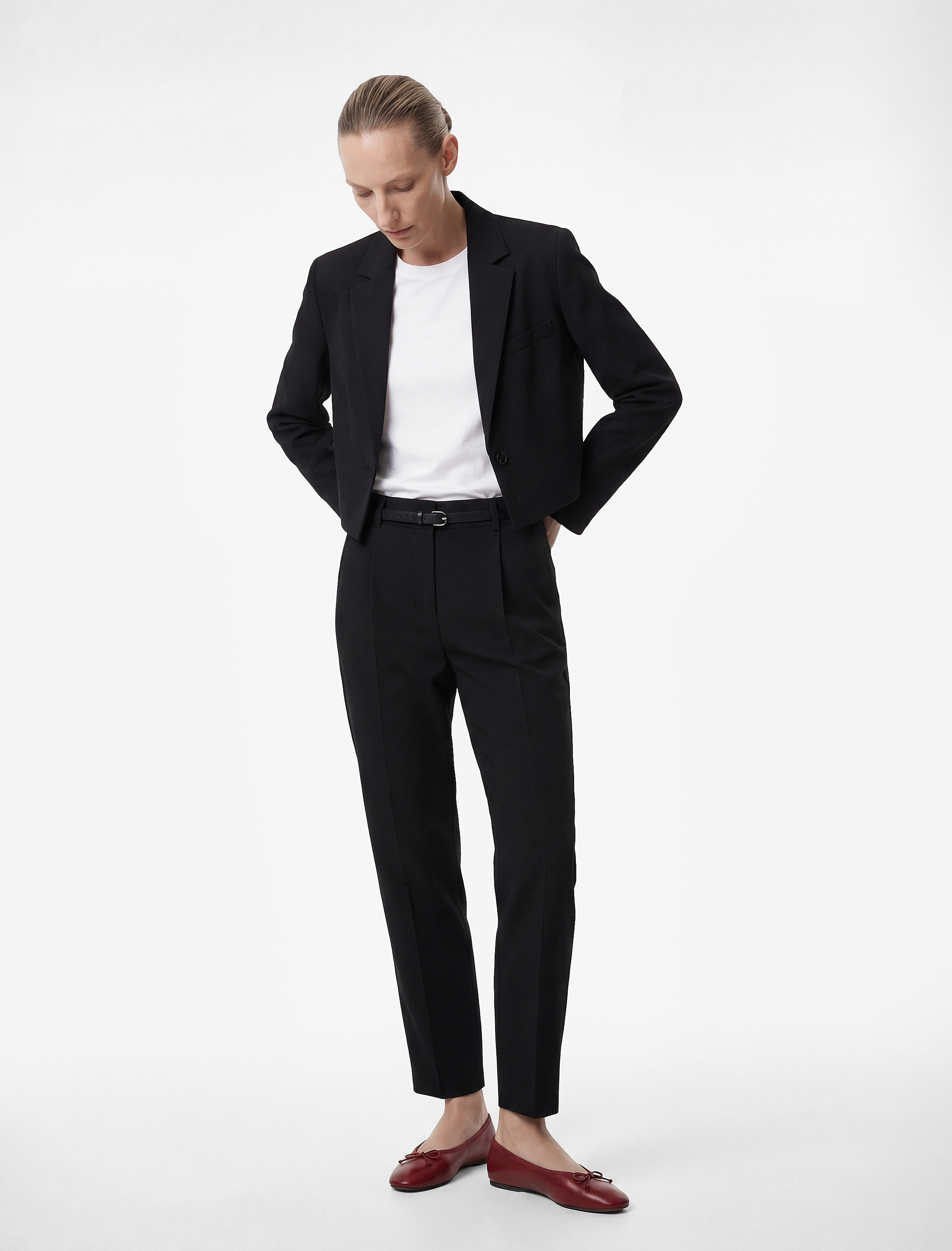   Normal Bel Düz Paça Kemer Detaylı Slim Fit Cigarette Pantolon