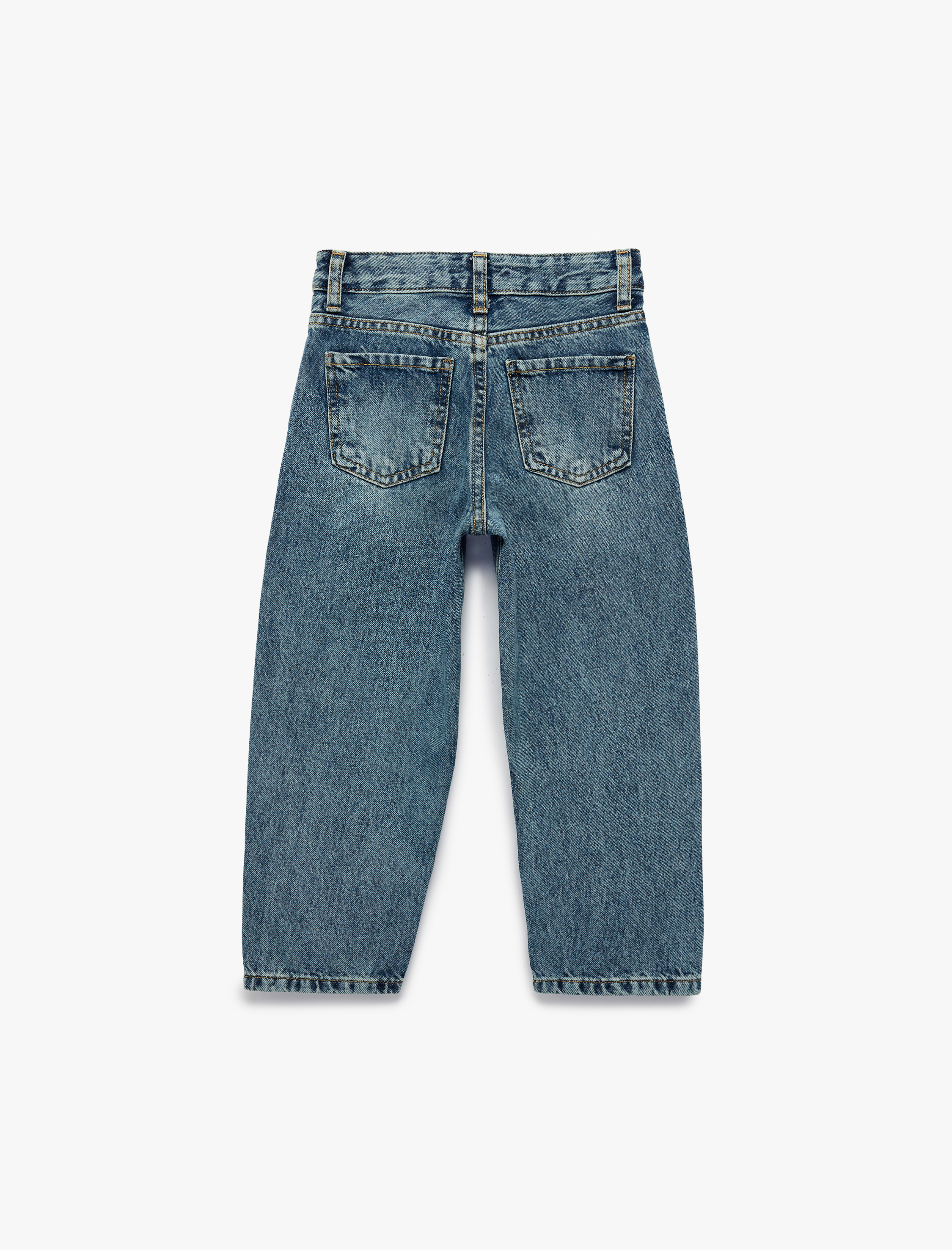  Erkek Çocuk Pamuklu Loose Fit Düğmeli Denim Pantolon