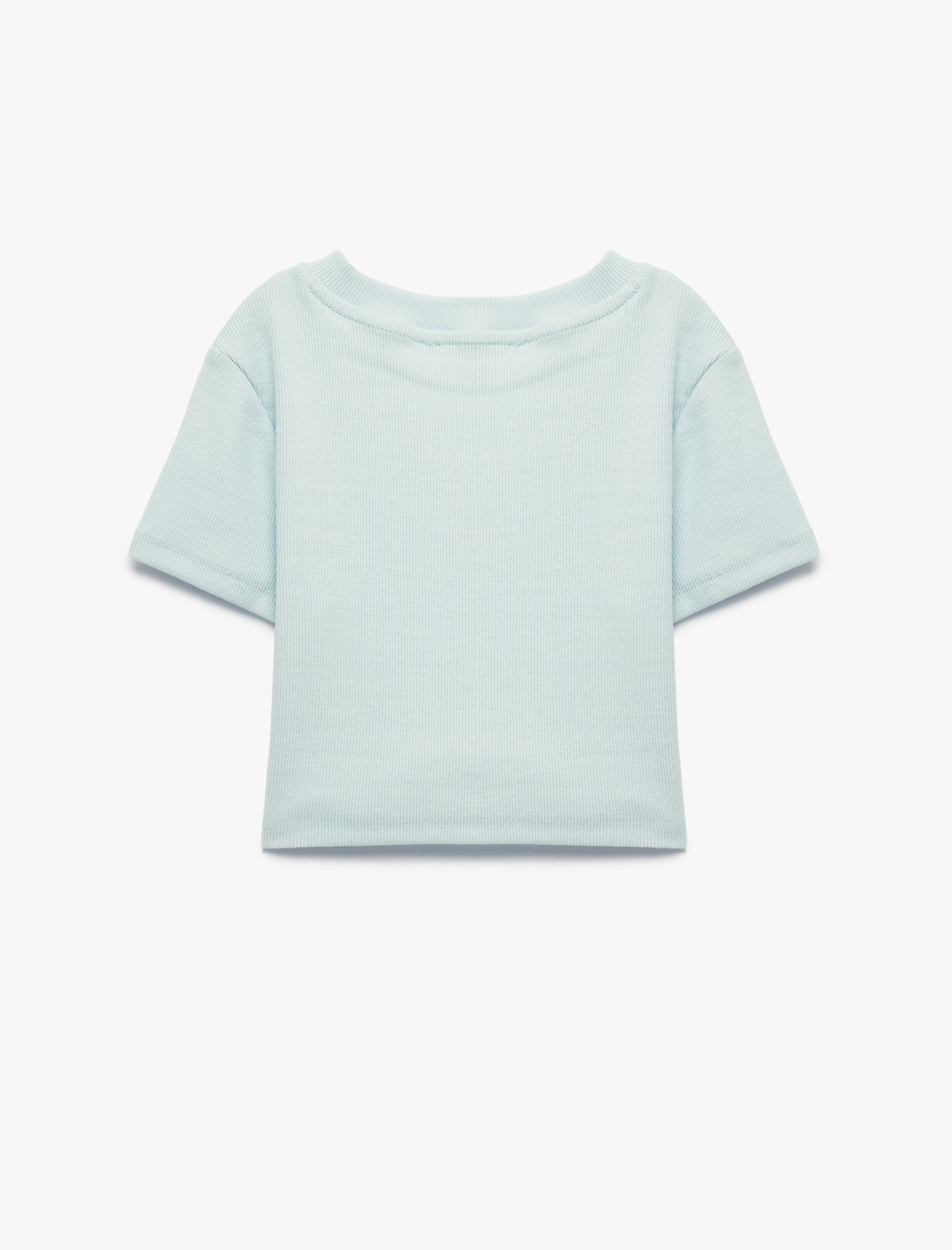  Kız Çocuk Kısa Kollu Bisiklet Yaka Pamuklu Köpek Baskılı Fitilli Tişört