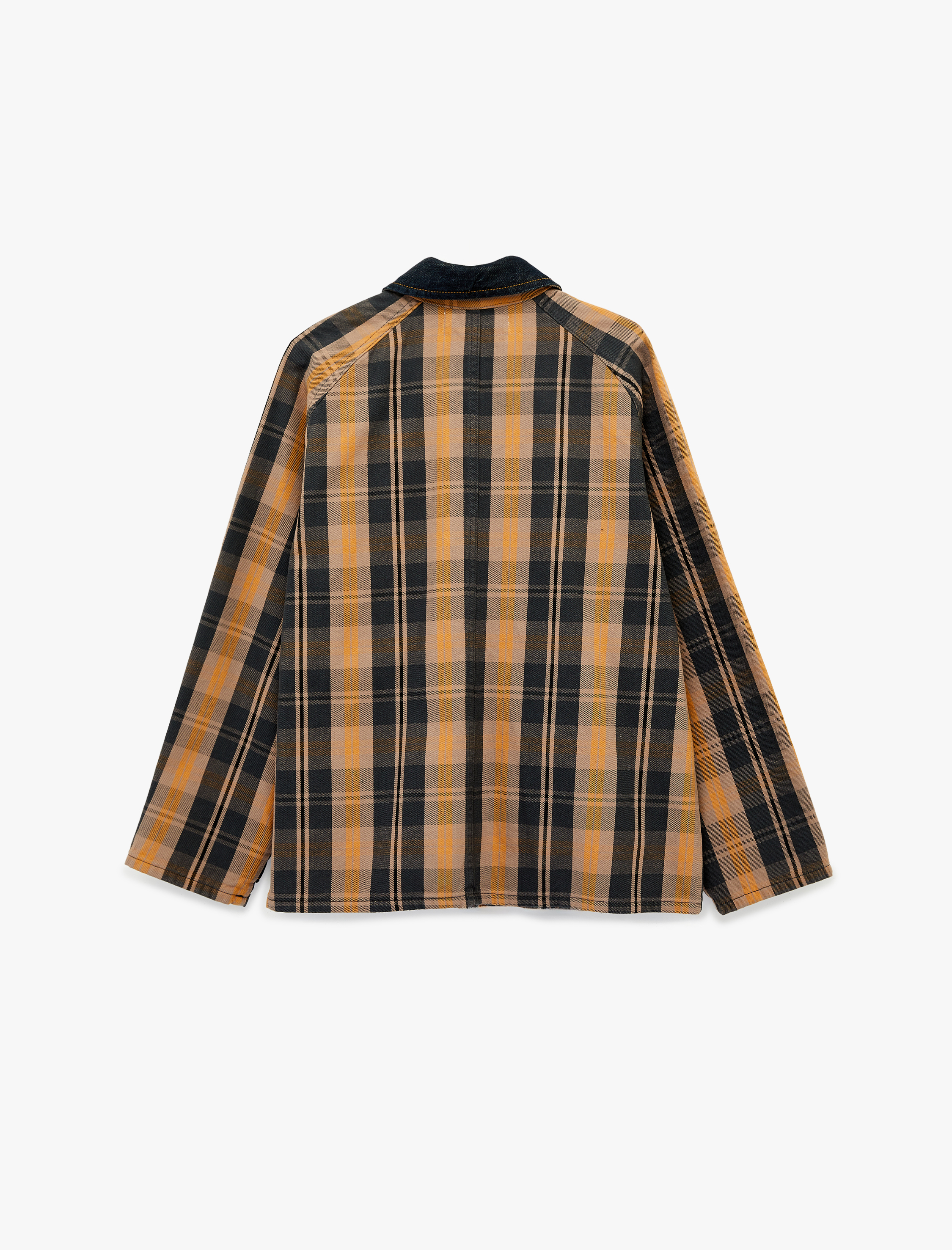   Pamuklu Uzun Kollu Klasik Yaka Cep Detaylı Ekoseli Oversize Shacket