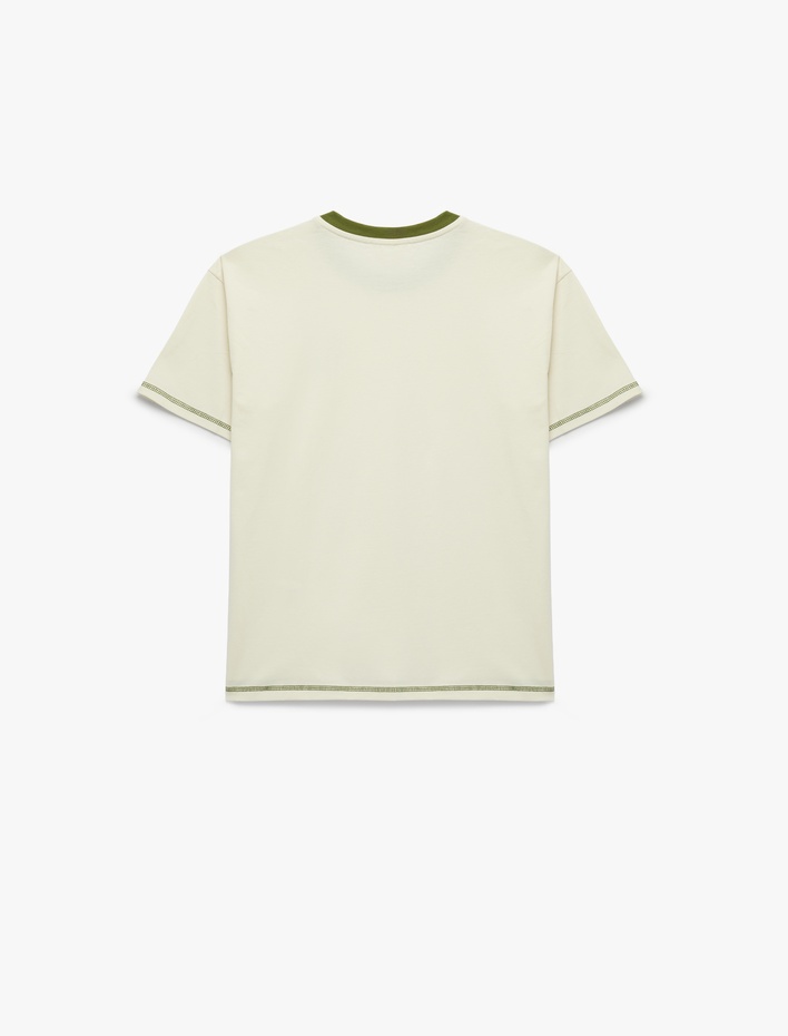 Erkek Çocuk Pamuklu Kısa Kollu Bisiklet Yaka Baskılı Tişört