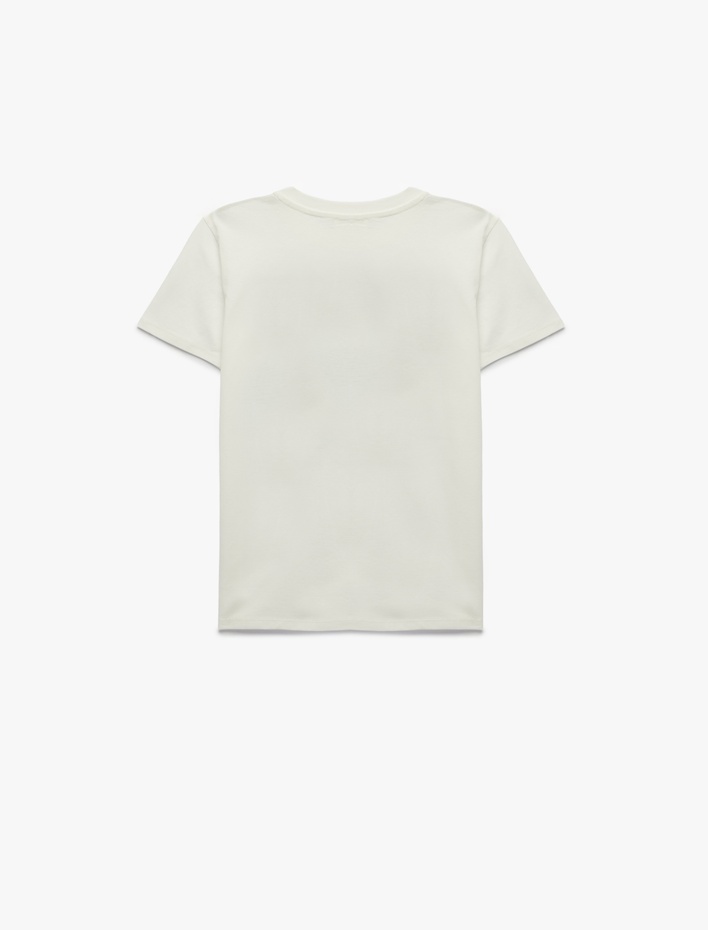 Erkek Çocuk Pamuklu Kısa Kollu Bisiklet Yaka Baskılı Tişört