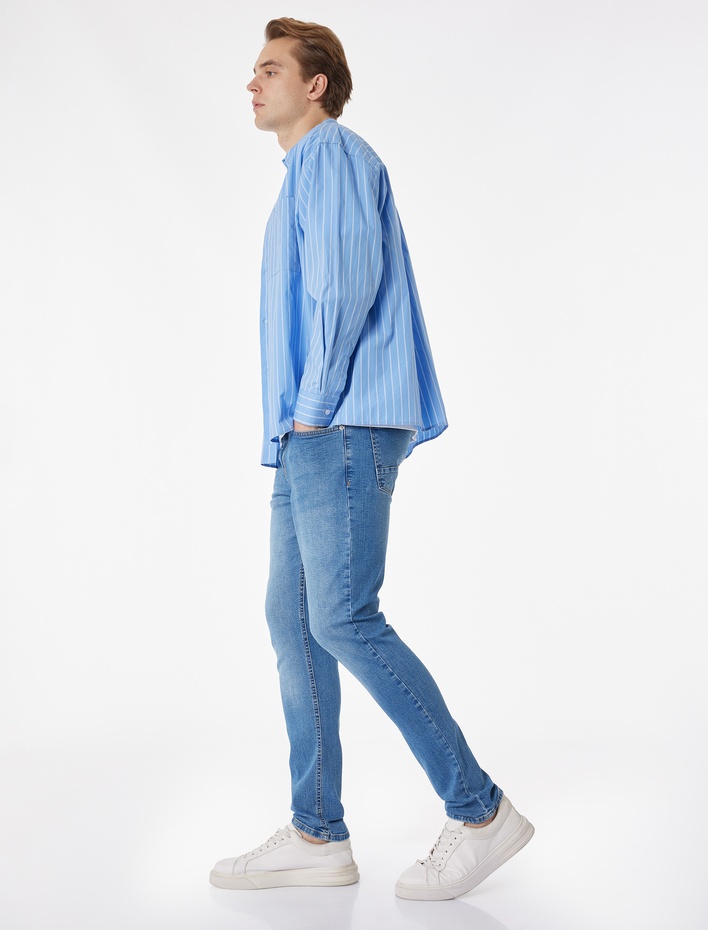  Normal Bel Cepli Slim Fit Jean Pantolon - Brad Jean