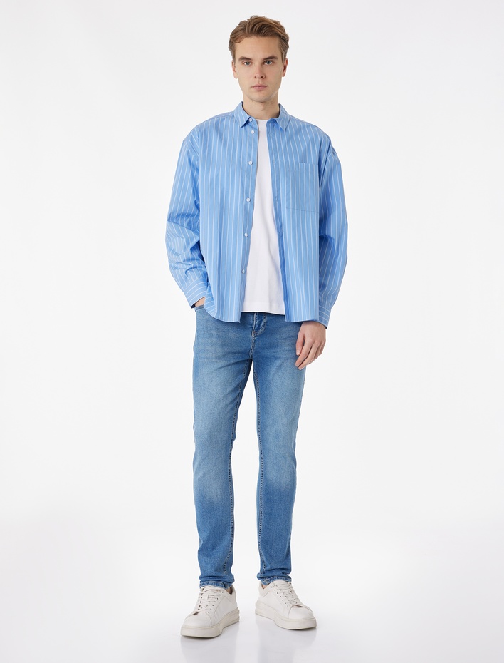  Normal Bel Cepli Slim Fit Jean Pantolon - Brad Jean