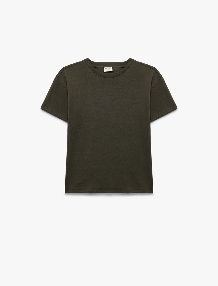 Erkek Çocuk Pamuklu Kısa Kollu Bisiklet Yaka Oversize Tişört