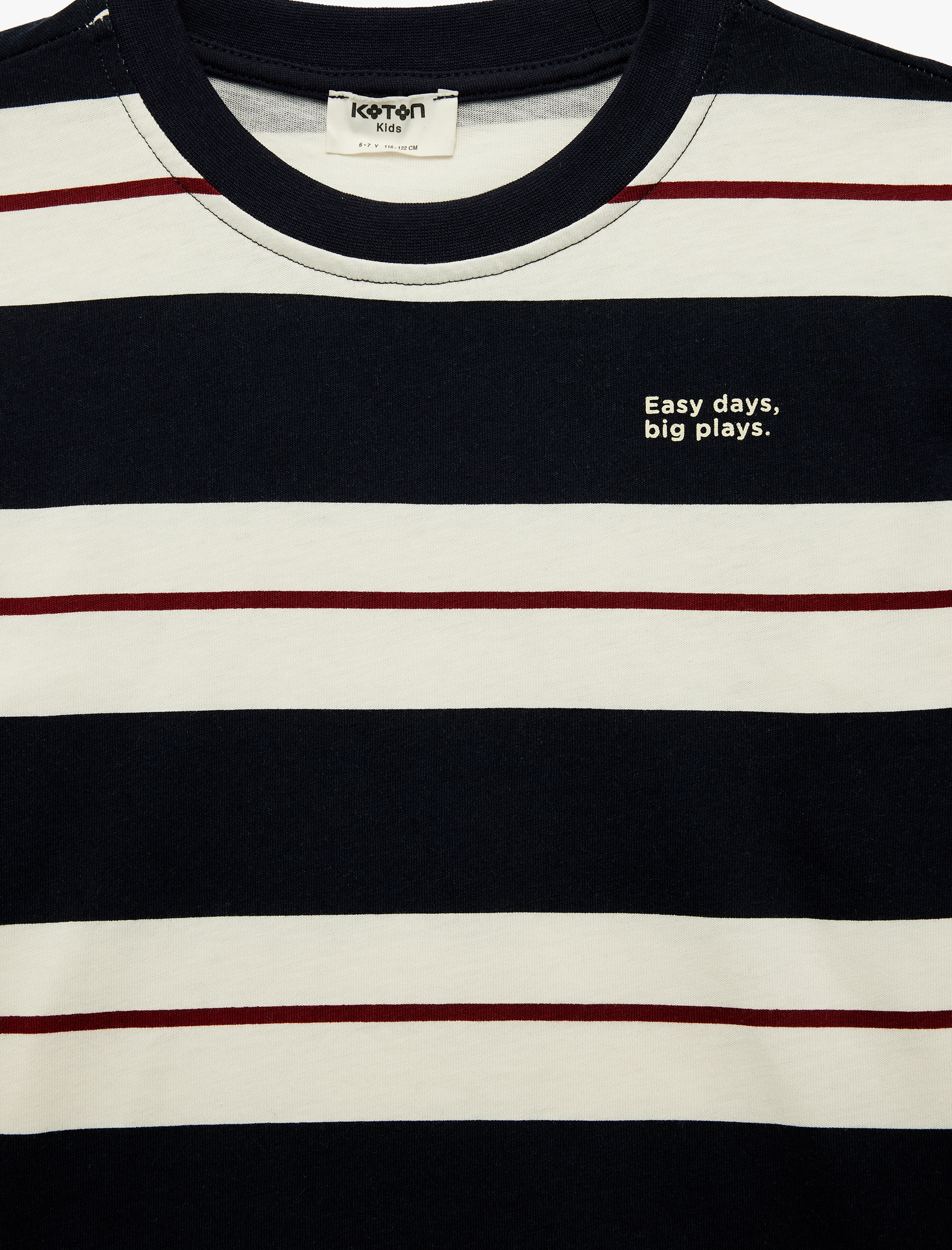  Erkek Çocuk Uzun Kollu Bisiklet Yaka Pamuklu Çizgili Tişört