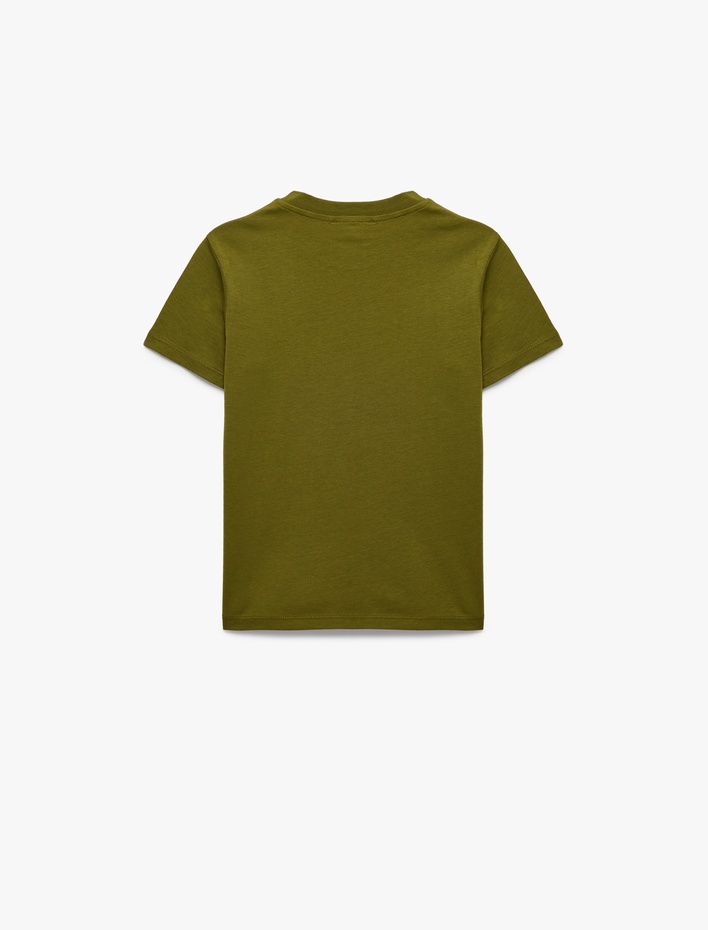 Erkek Çocuk Pamuklu Bisiklet Yaka Kısa Kollu Baskılı Tişört