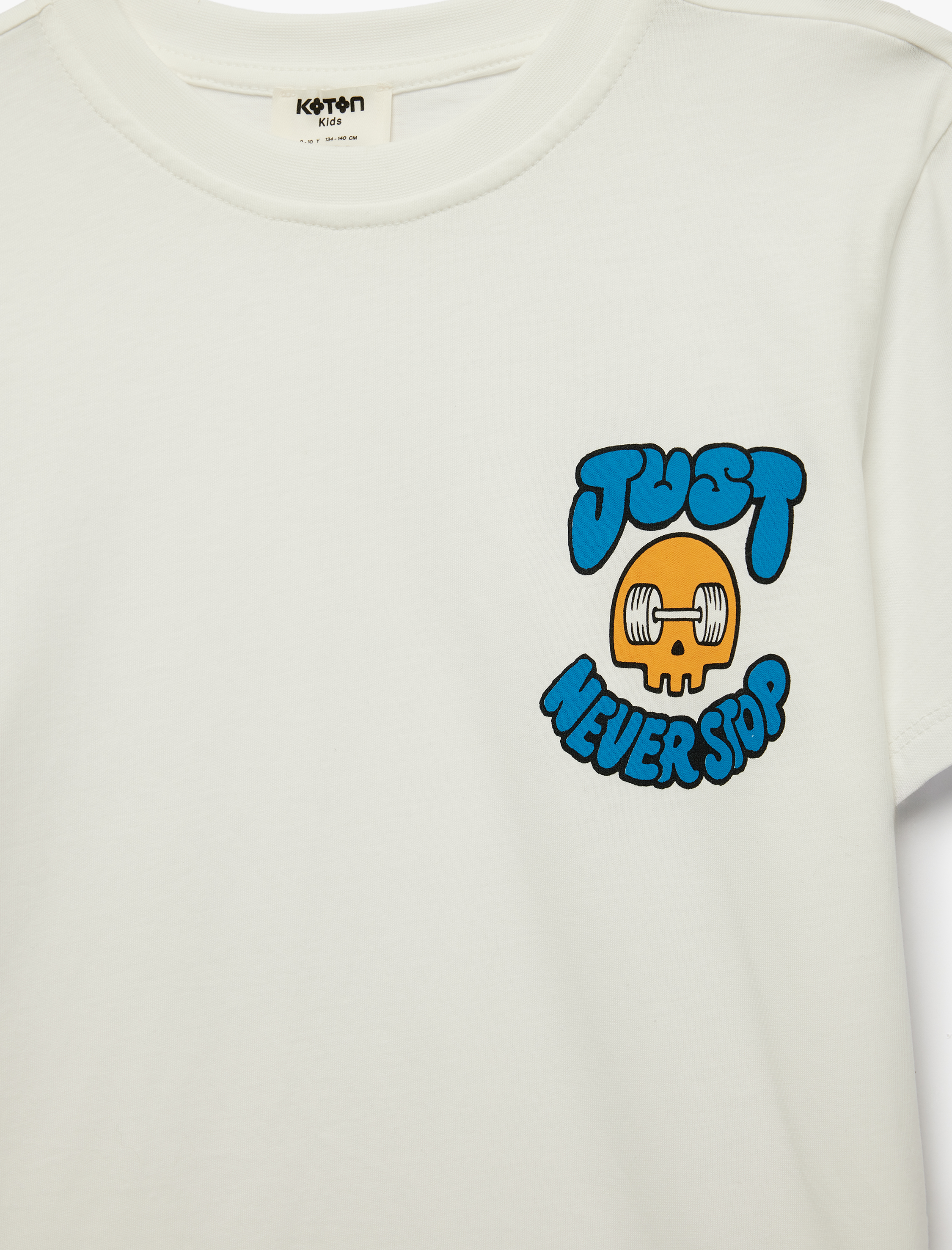  Erkek Çocuk Pamuklu Kısa Kollu Bisiklet Yaka Baskılı Tişört