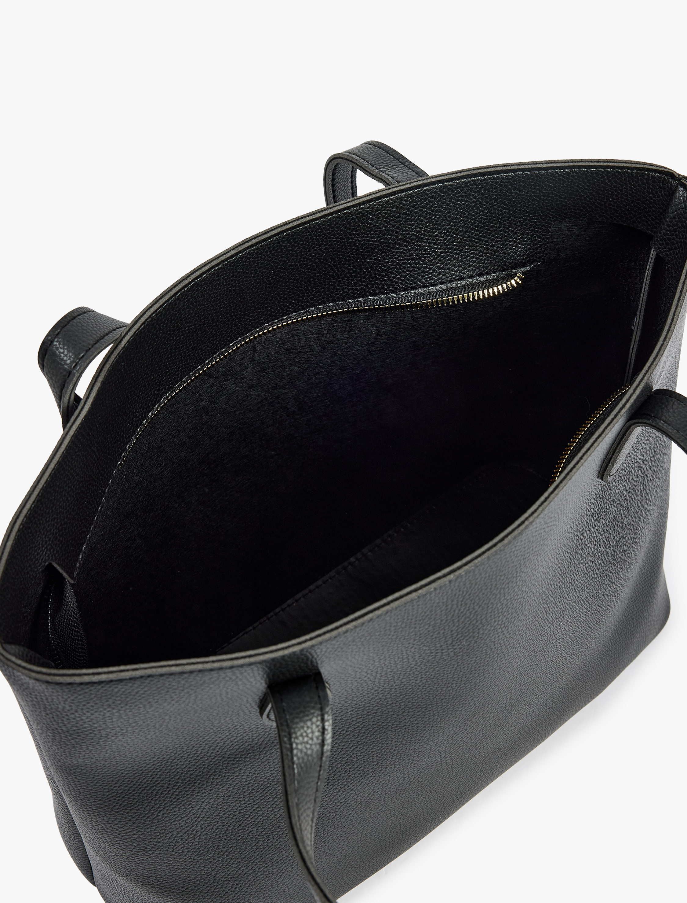  Kadın Saplı Fermuarlı Suni Deri Tote Çanta