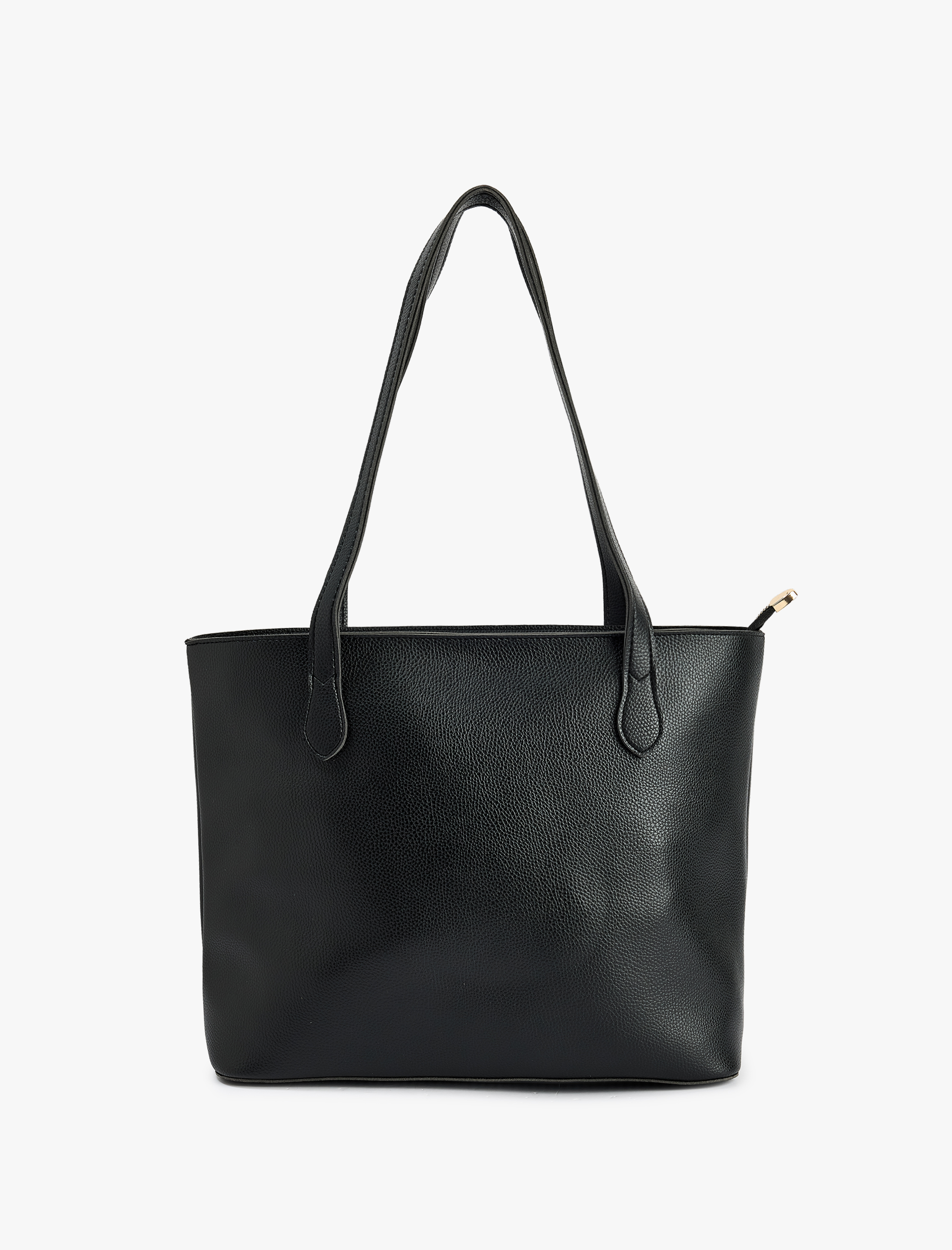  Kadın Saplı Fermuarlı Suni Deri Tote Çanta