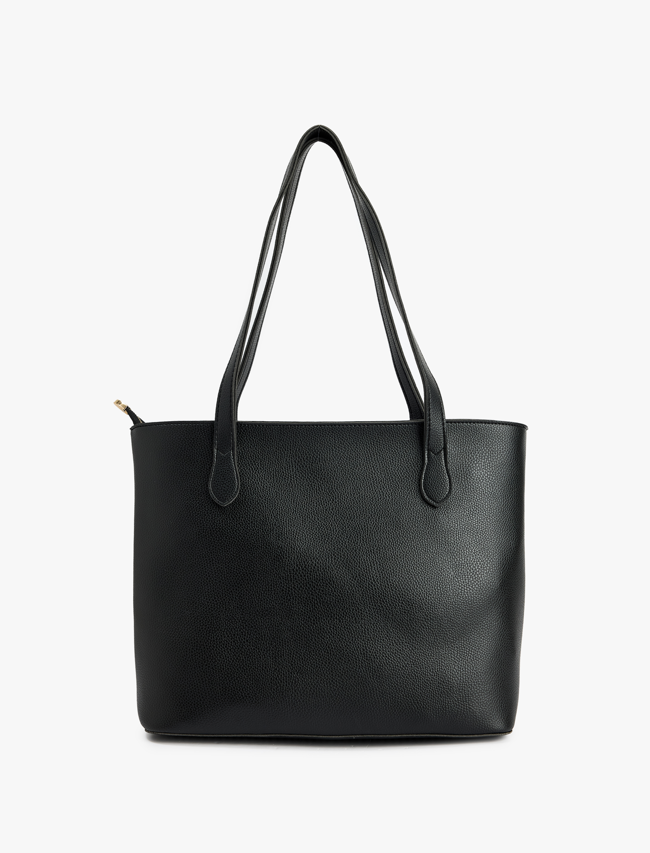  Kadın Saplı Fermuarlı Suni Deri Tote Çanta