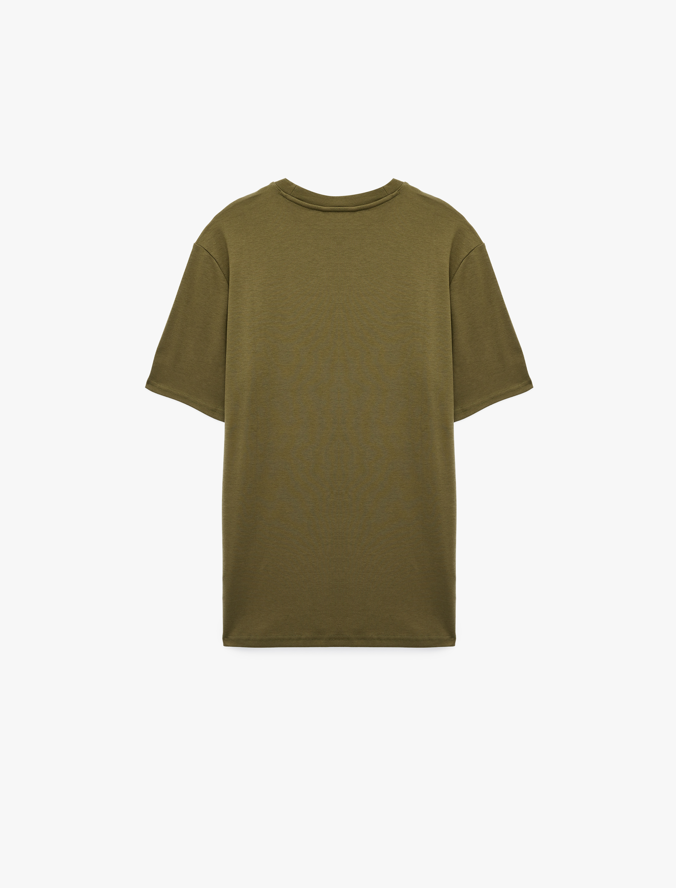   Pamuklu Kısa Kollu Bisiklet Yaka Baskılı Tişört