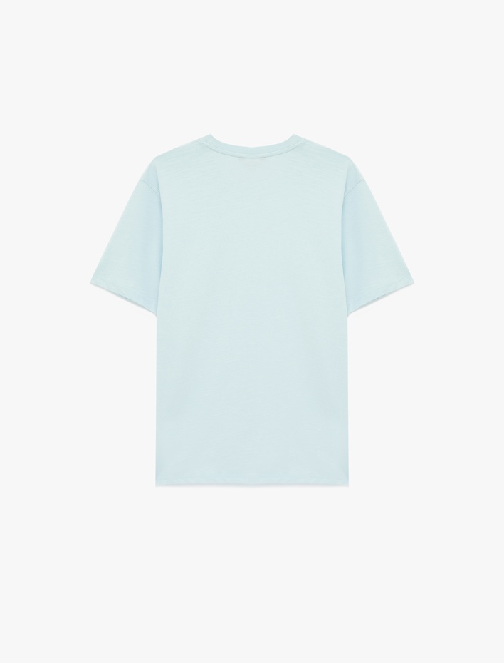  Regular Fit Kısa Kollu Pamuklu Basic Bisiklet Yaka Tişört