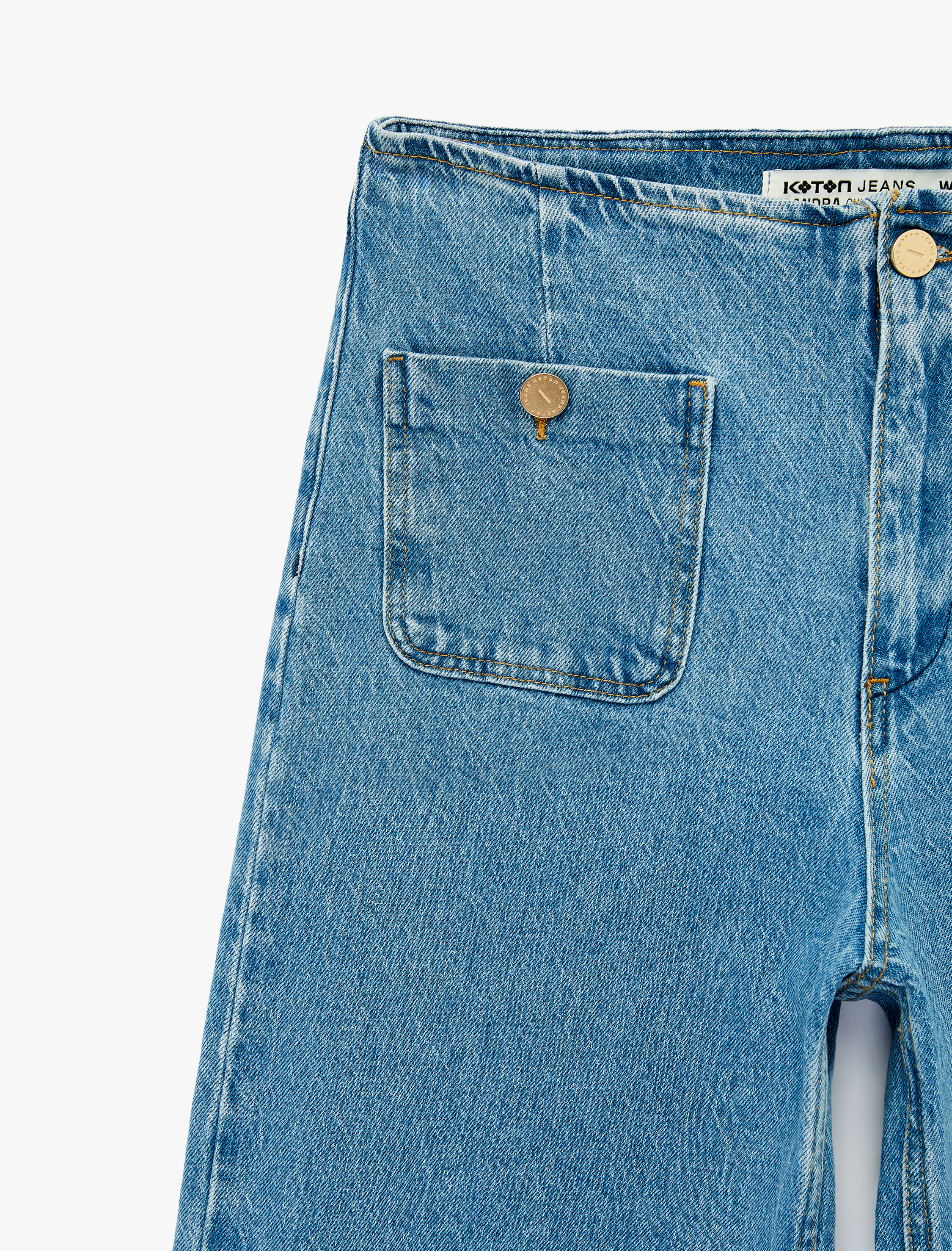   Pamuklu Cepli Normal Bel Culotte Pantolon - Culotte Jeans