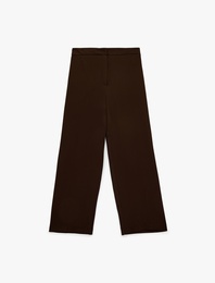 Yüksek Bel Geniş Paça Saten Pantolon