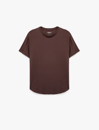 Rahat Kalıp Kısa Kollu Bisiklet Yaka Spor Tişört