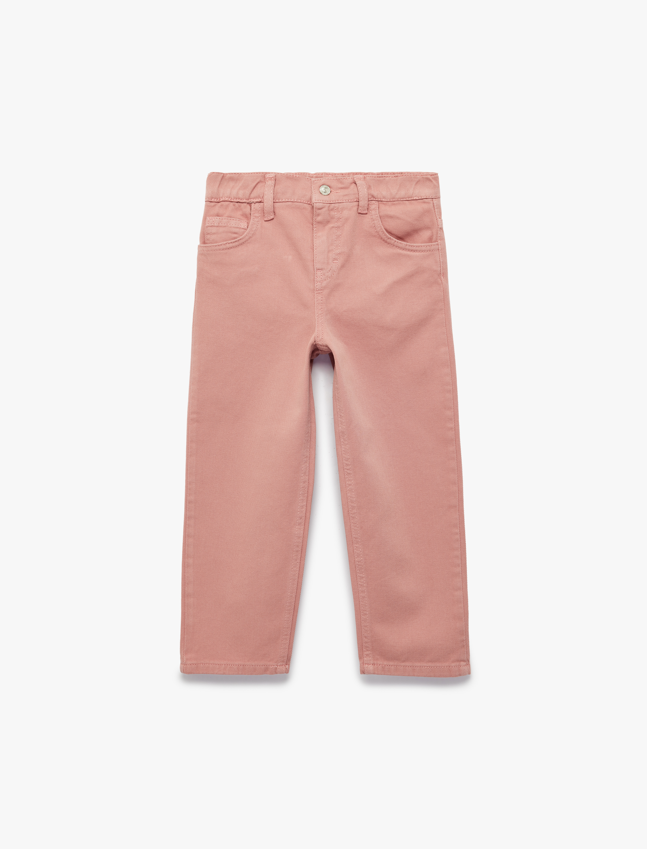  Kız Bebek Pamuklu Bol Kalıp Cepli Geniş Paça Denim Pantolon