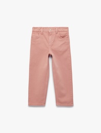 Pamuklu Bol Kalıp Cepli Geniş Paça Denim Pantolon