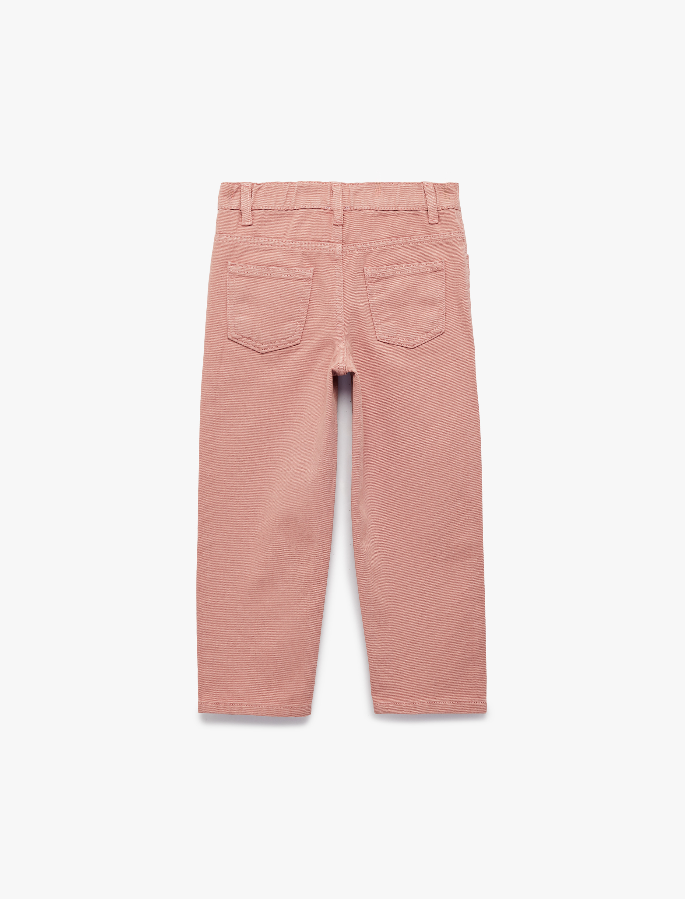  Kız Bebek Pamuklu Bol Kalıp Cepli Geniş Paça Denim Pantolon