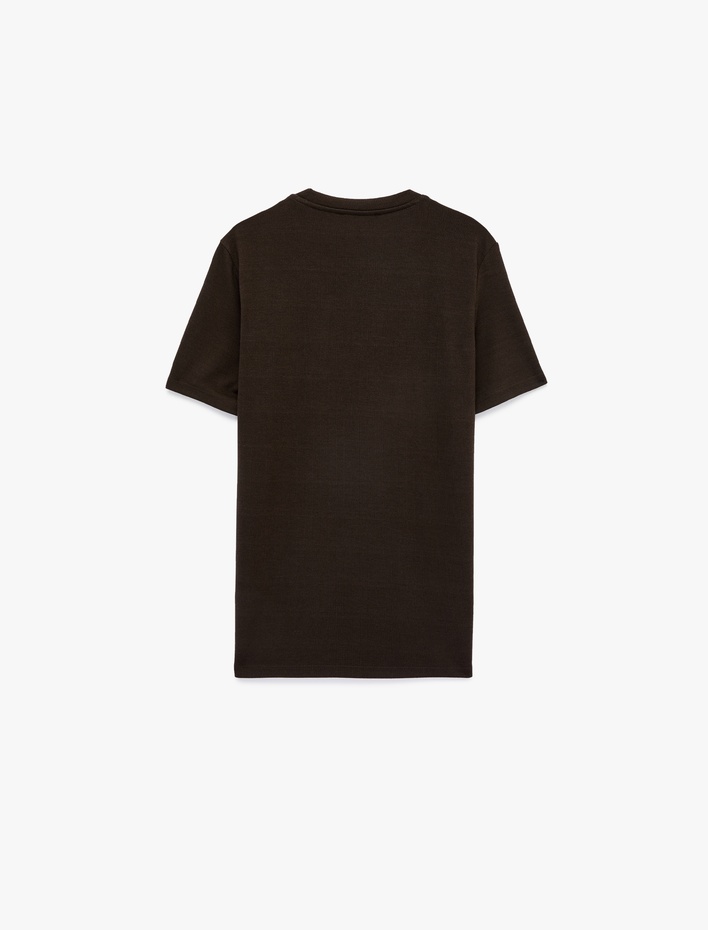  Bisiklet Yaka Viskon Karışımlı Kısa Kollu Basic Slim Fit Tişört