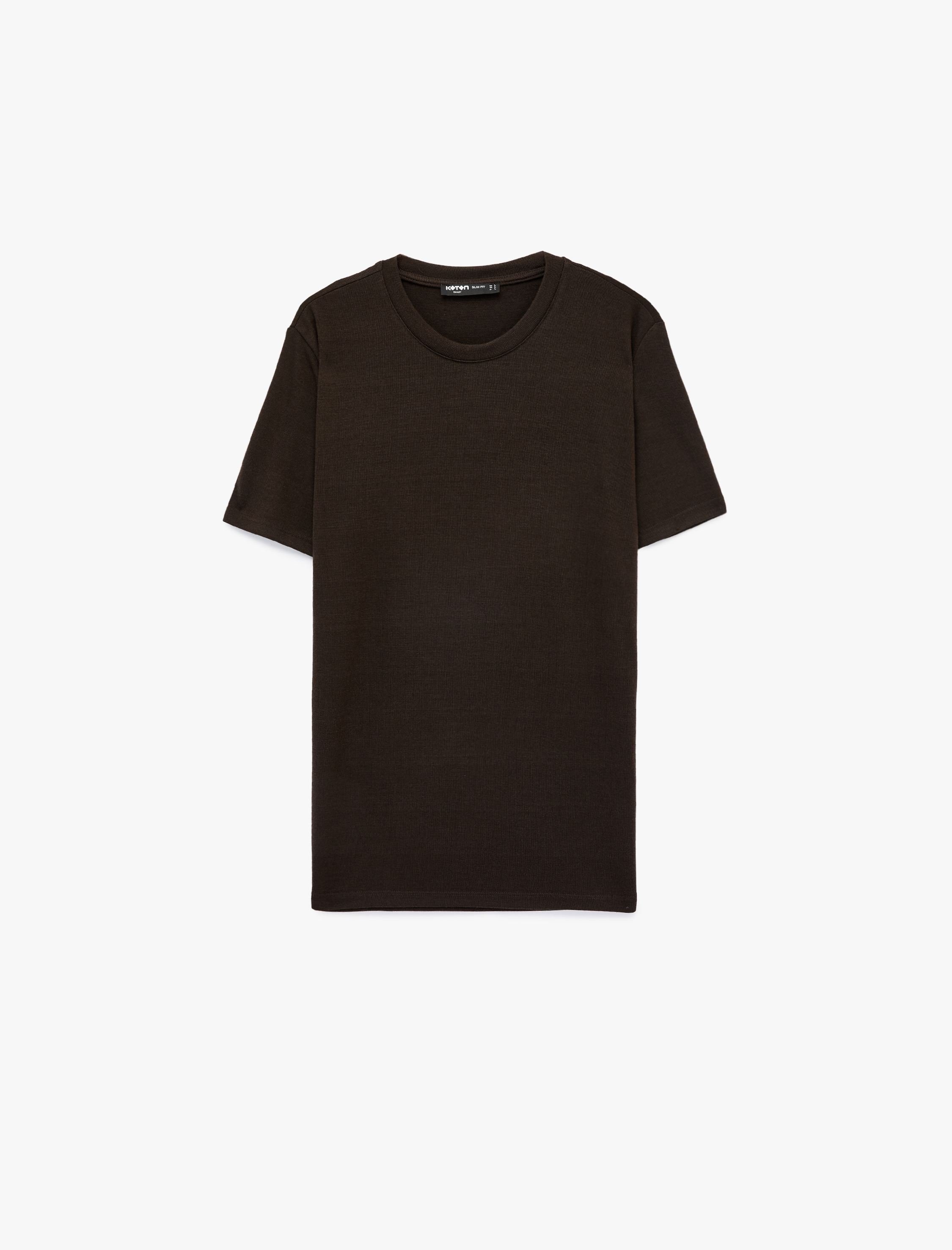   Bisiklet Yaka Viskon Karışımlı Kısa Kollu Basic Slim Fit Tişört