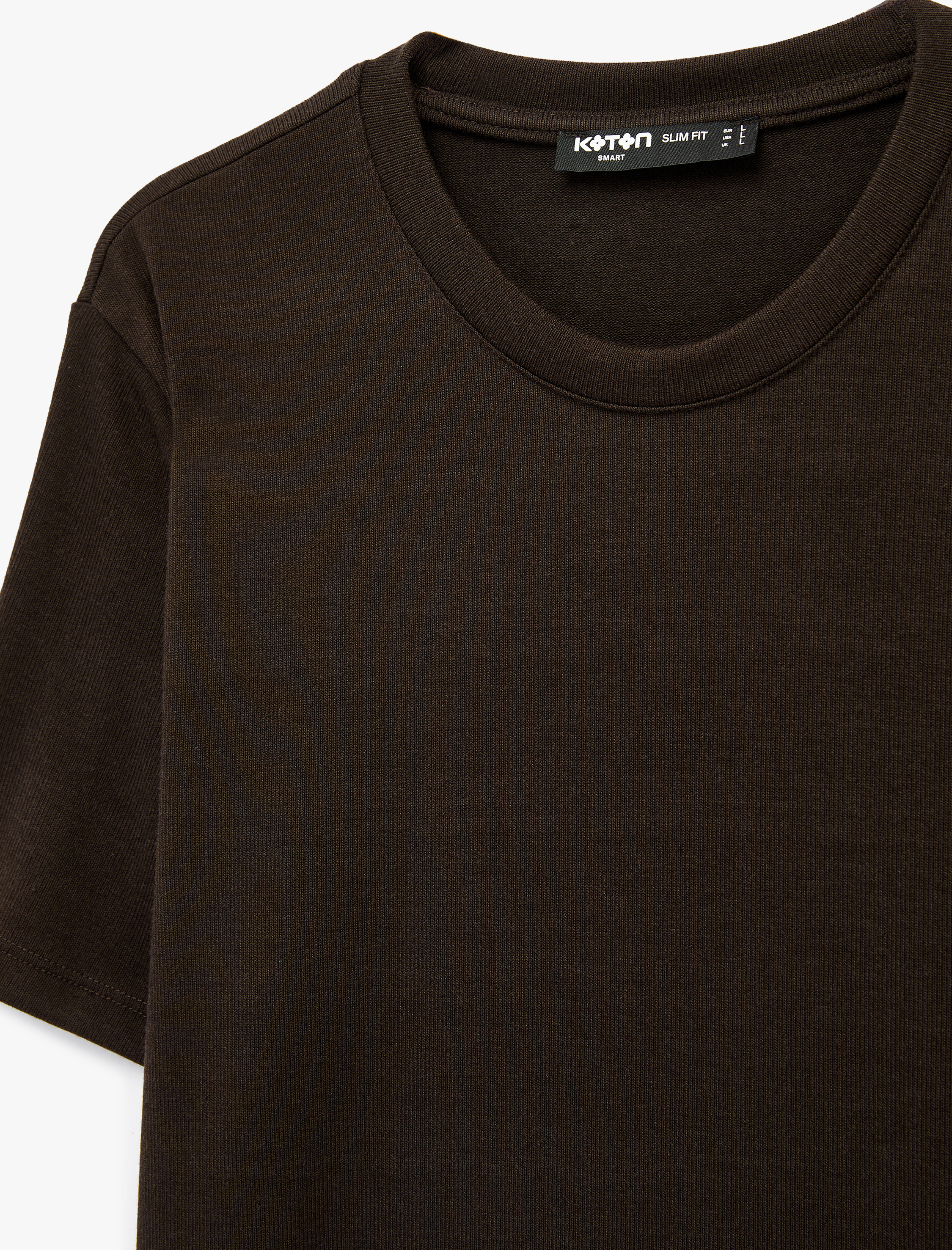   Bisiklet Yaka Viskon Karışımlı Kısa Kollu Basic Slim Fit Tişört